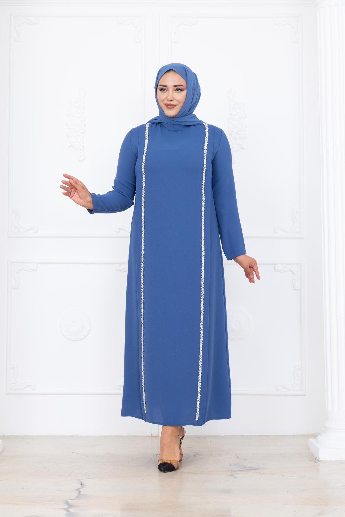 Yakut Testtür Abiye İndigoAMH1090AMH1102-İNDİGOAmine Hüma