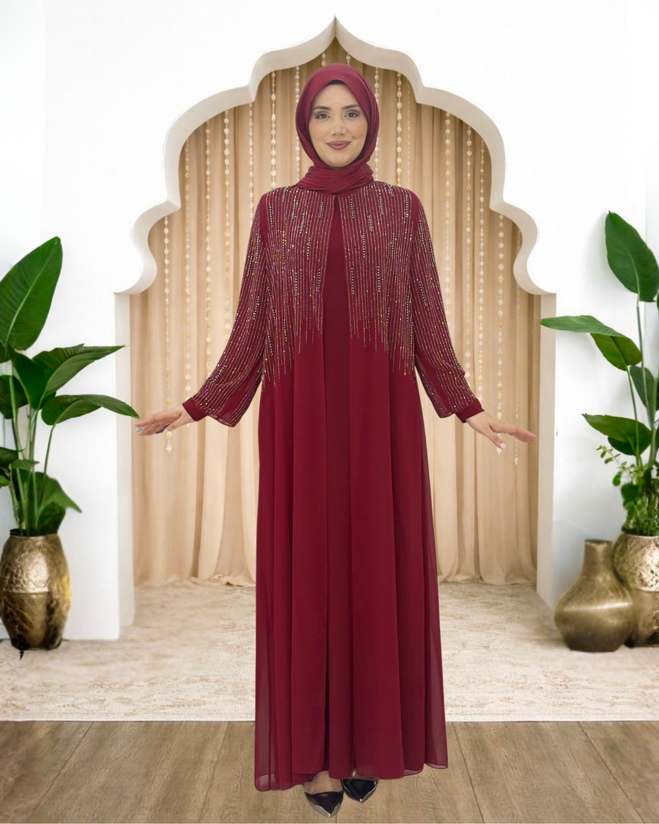 Deren Abiye Bordo AMH1114AMH1114-BordoAmine Hüma