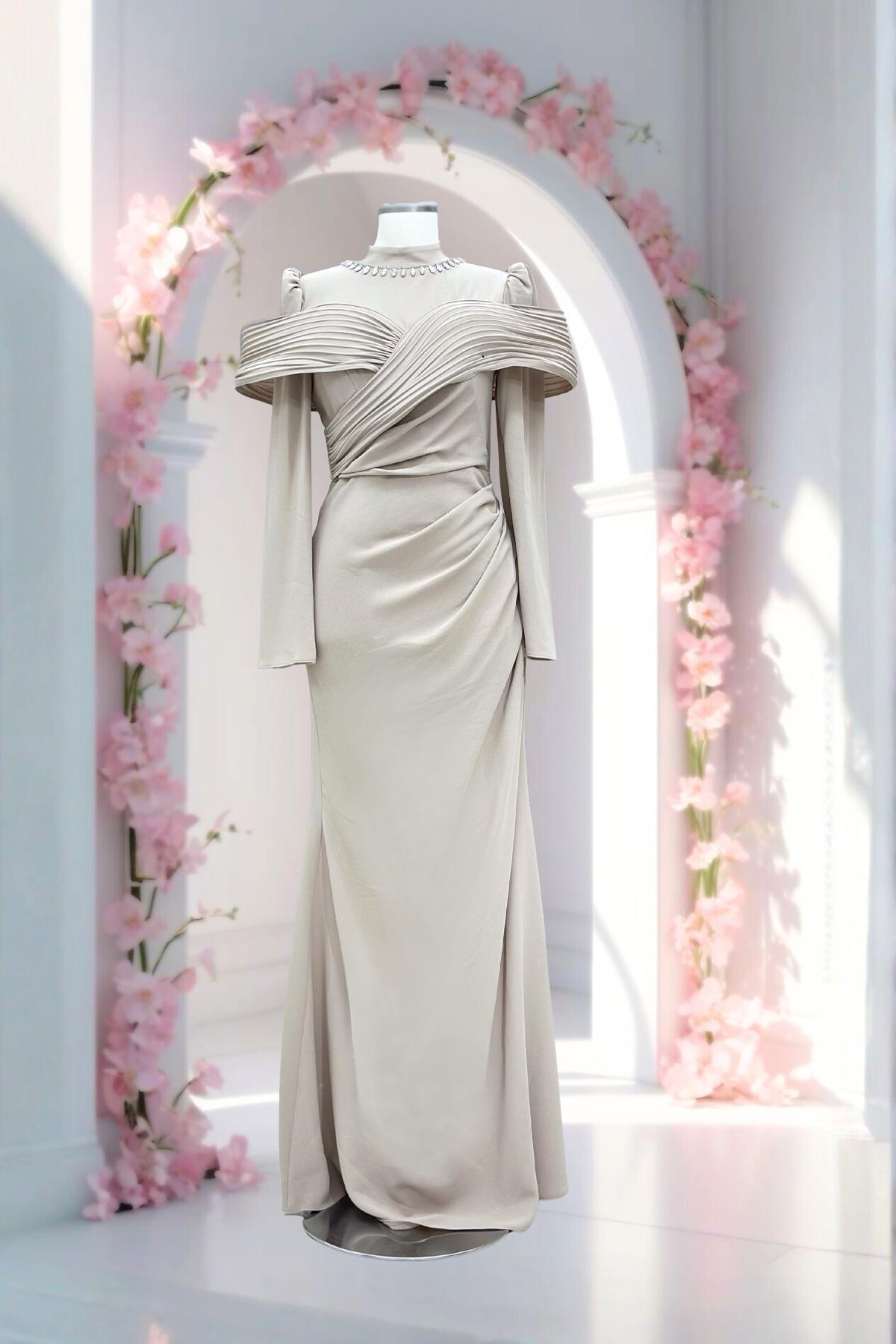 Dila Abiye Bej AMH1132AMH1132-BejAmine Hüma