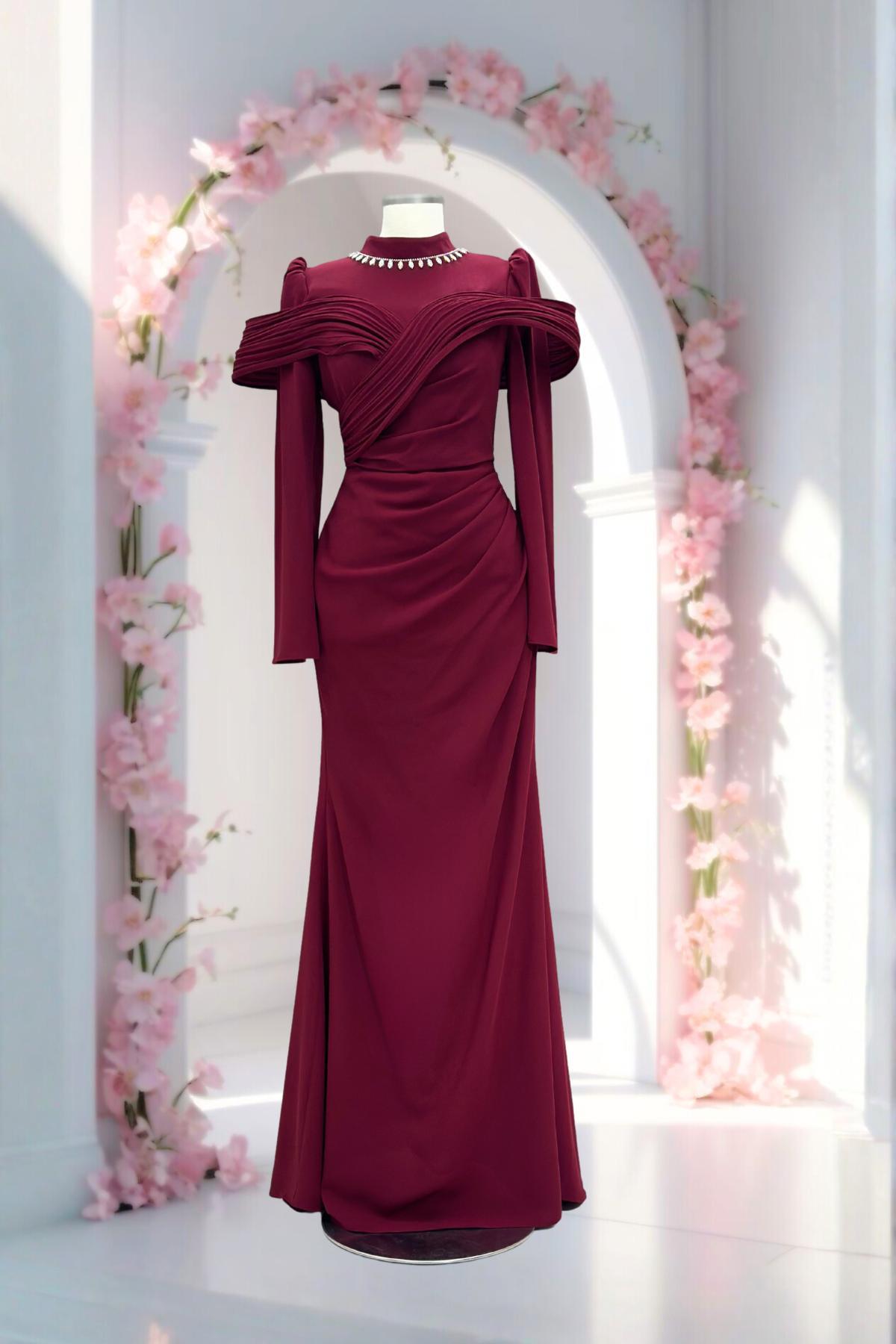 Dila Abiye Bordo AMH1132AMH1132-BordoAmine Hüma