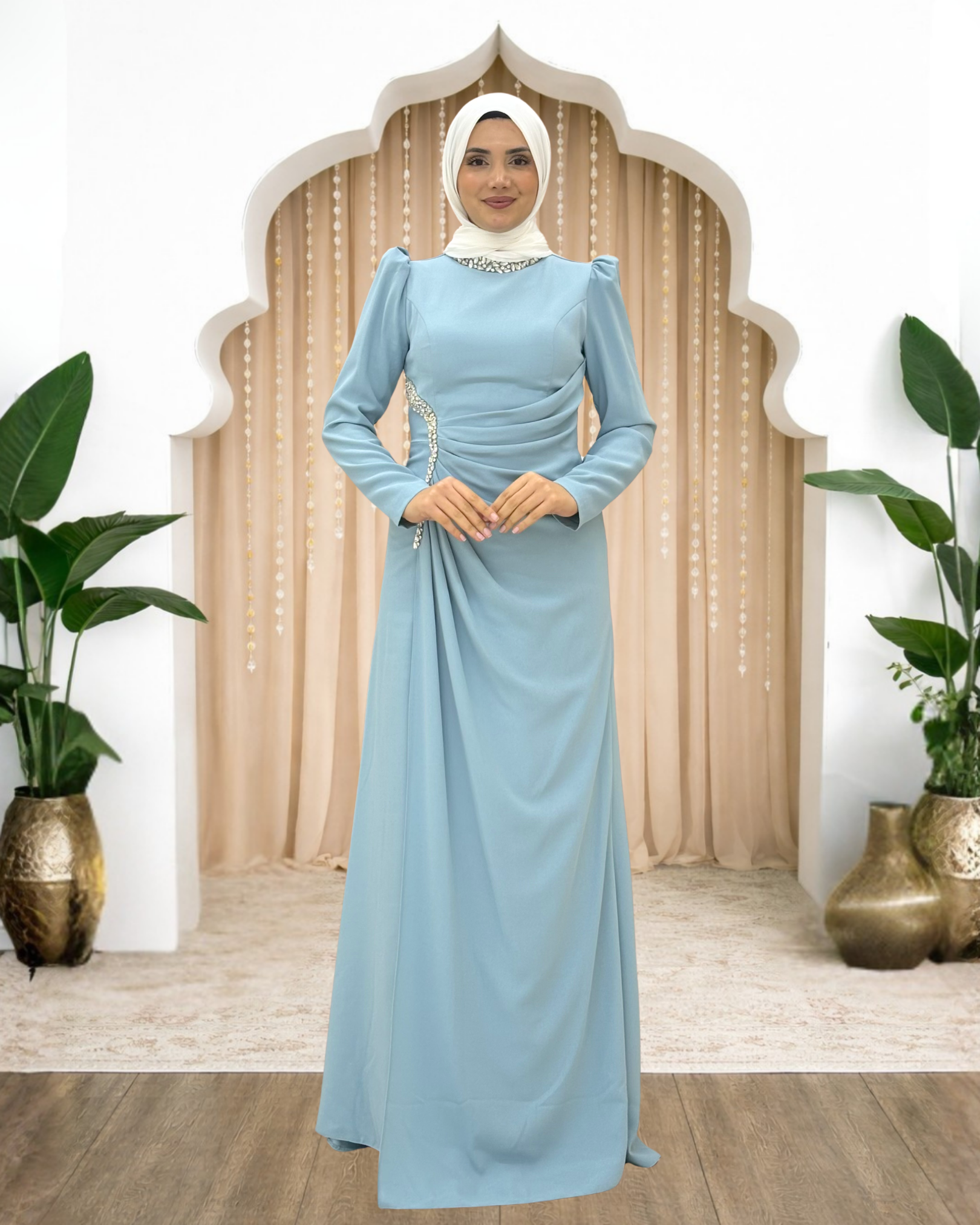 Dilem Abiye  Elbise Bebe Mavisi AMH1154AMH1154-Bebe MavisiAmine Hüma