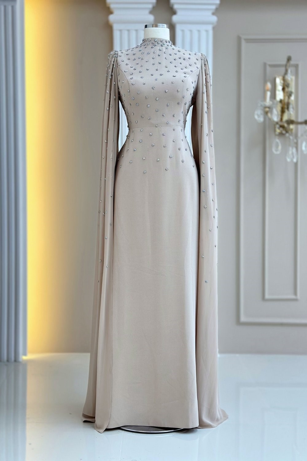 Afra Abiye Elbise Bej AMH1158AMH1158-BejAmine Hüma