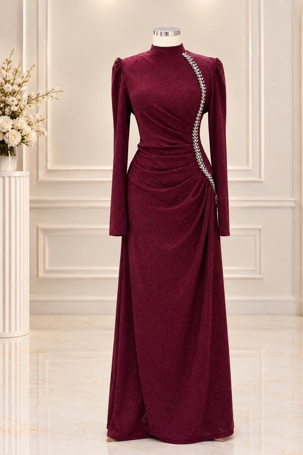 Didem Tesettür Abiye Bordo AMH1192AMH1192-BORDOAmine Hüma