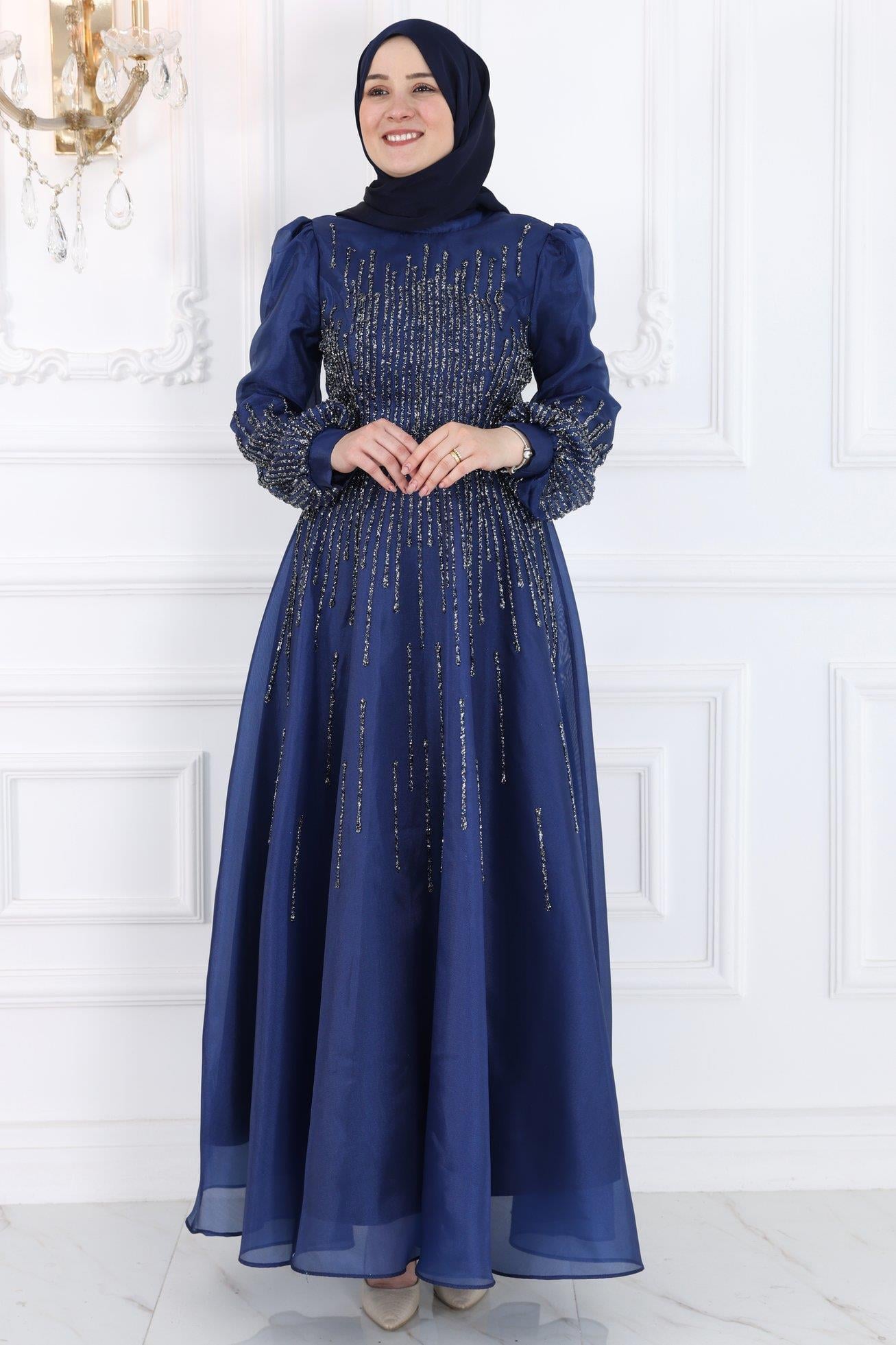 Milena Abiye Lacivert AMH992AMH992-LACİVERTAmine Hüma