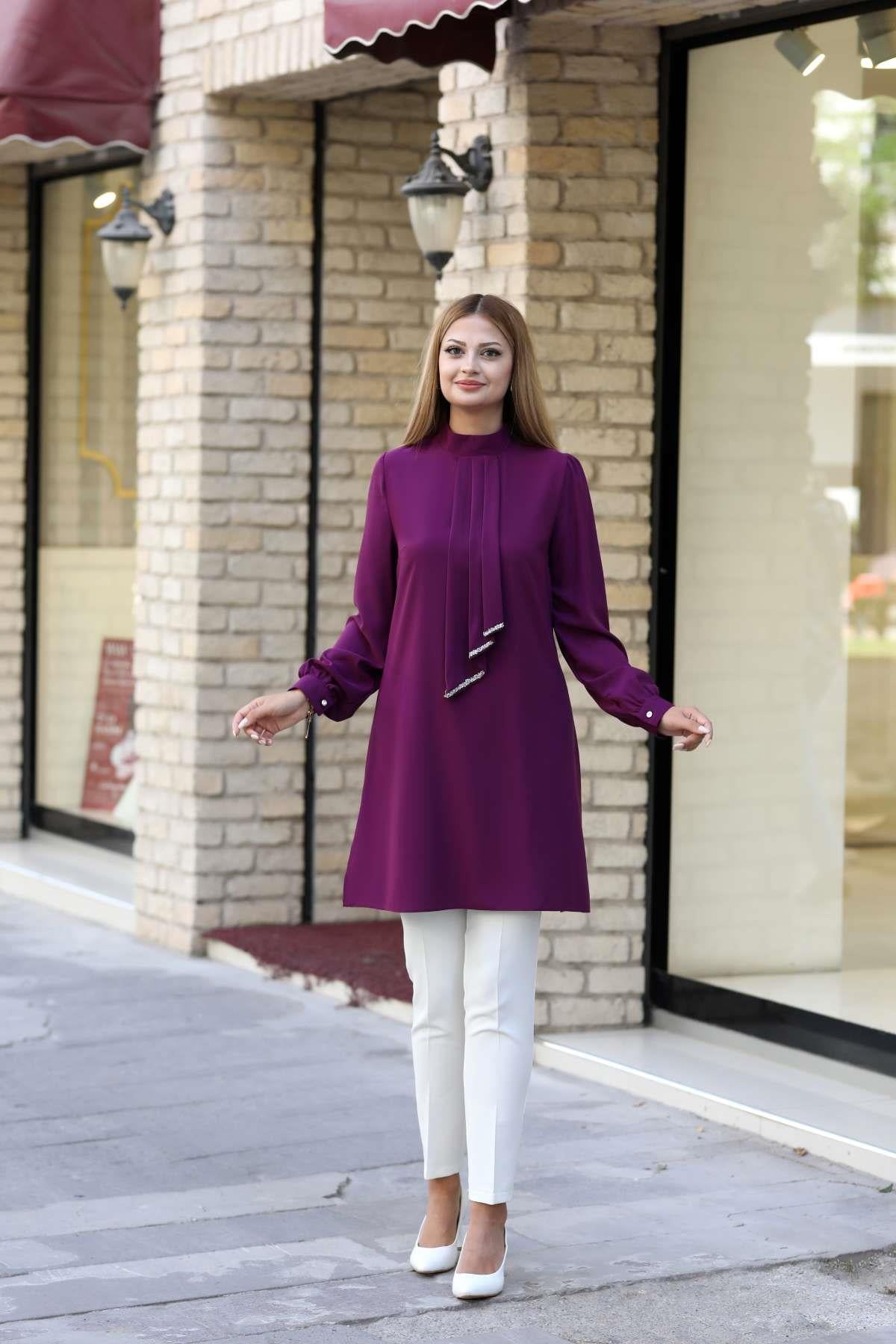 Işıl Tunik Mürdüm ANR34ANR34-MÜRDÜMAhunur Moda