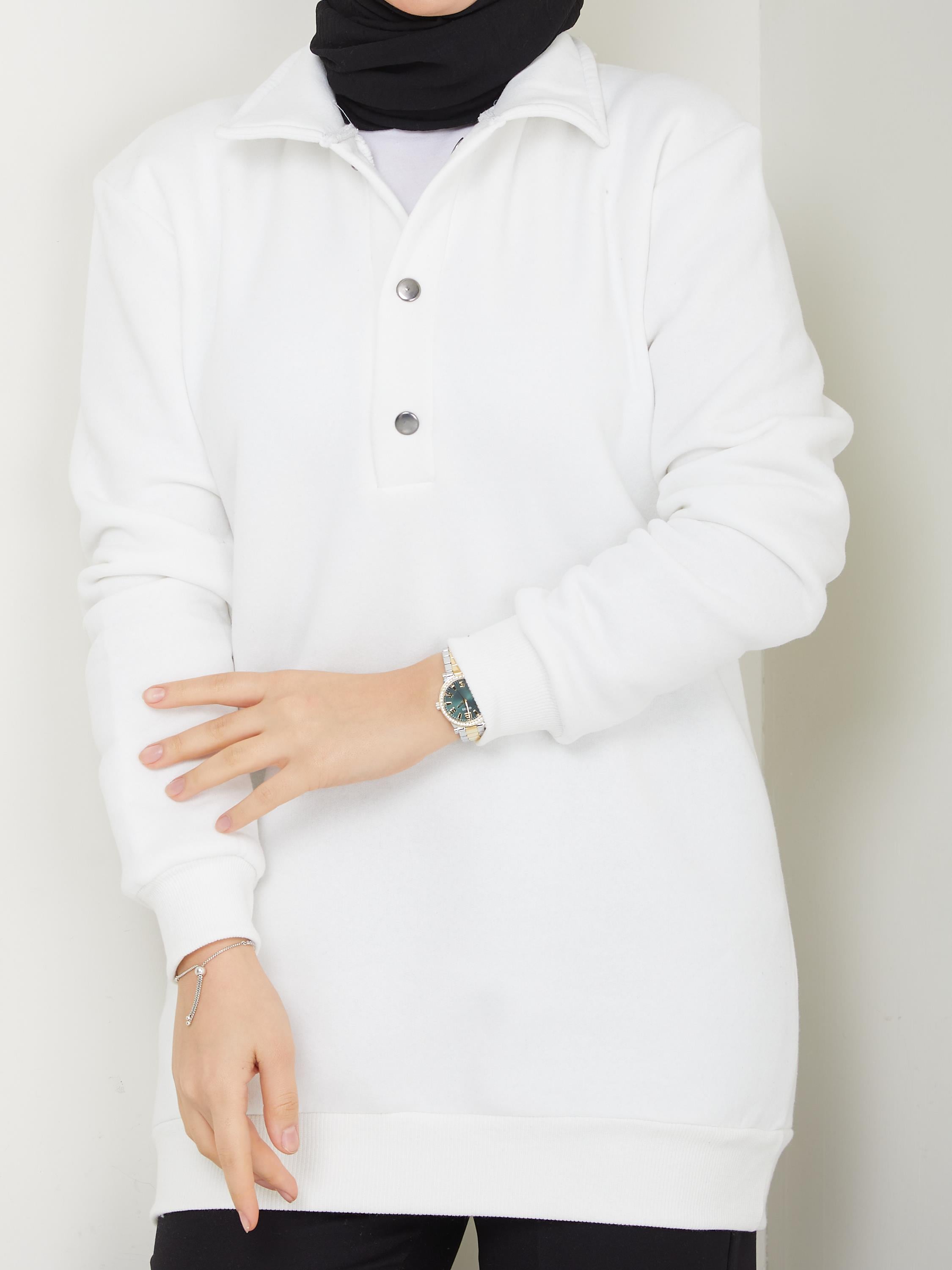 Kapşonlu Sweatshirt Ekru ANR42ANR42-EKRUAhunur Moda