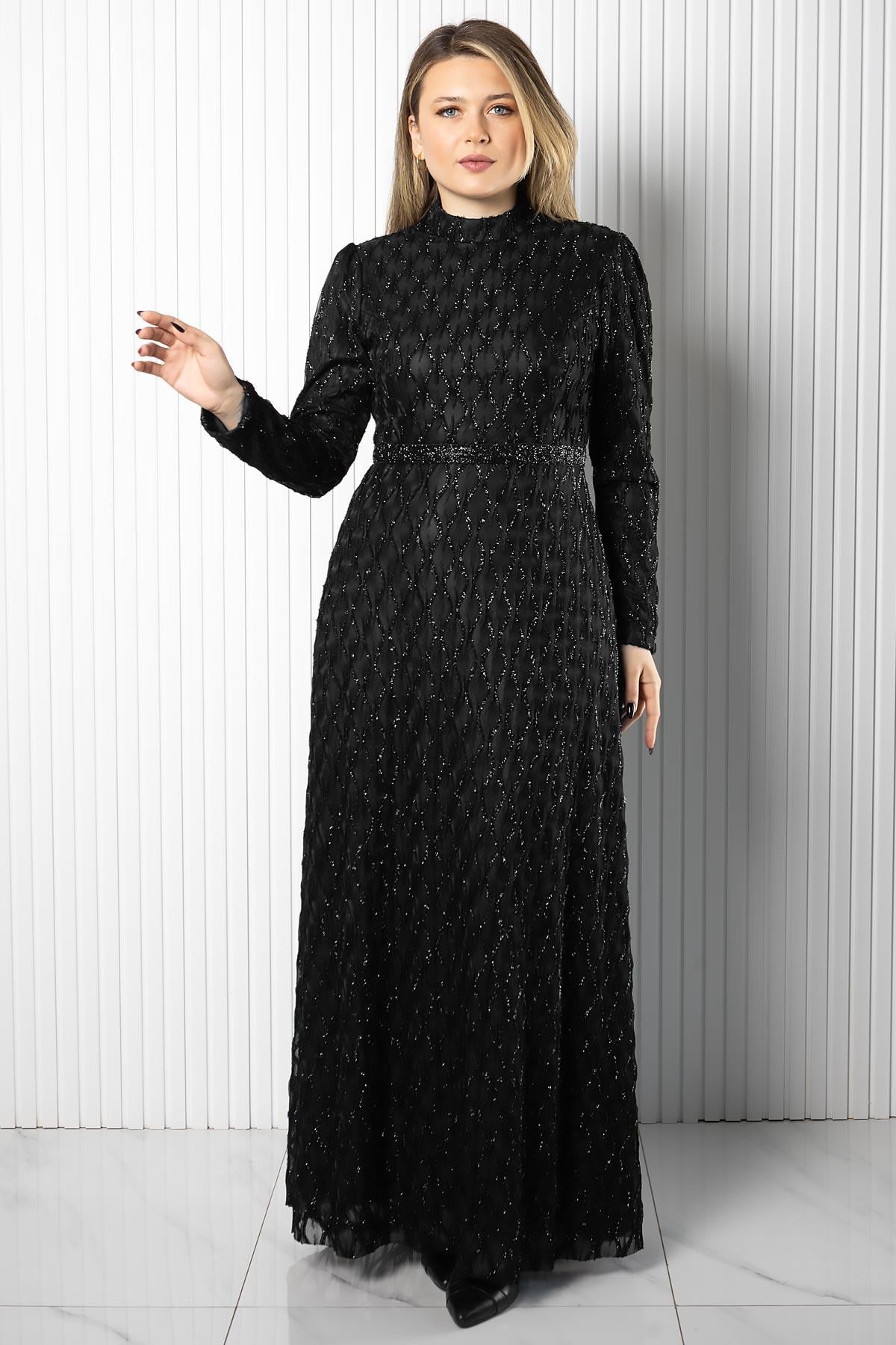 Lina Abiye Elbise  Sİyah ELB80ELB80-SİYAHElben