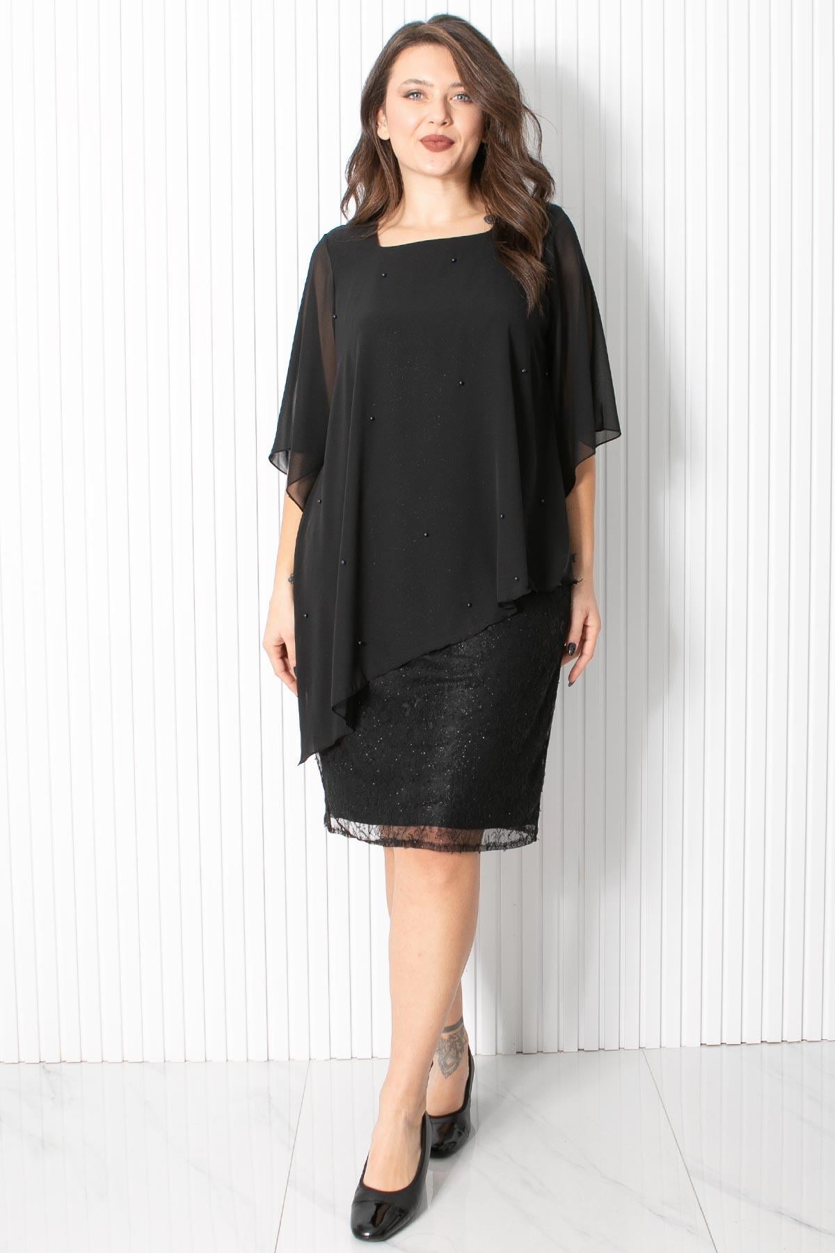 İncili Şifon Abiye Siyah FHM908FHM908-SİYAHFahima