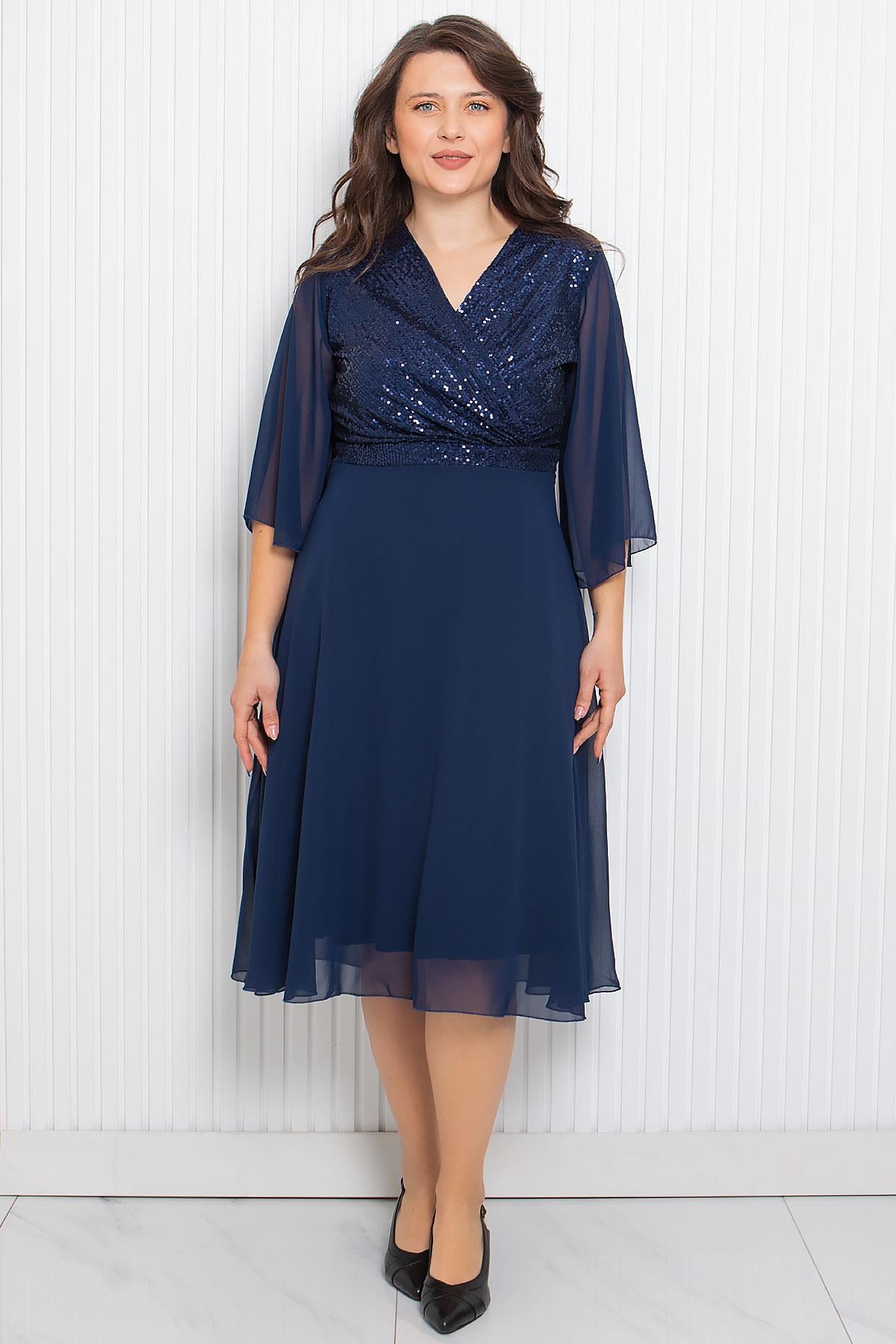 Pul Payet Detaylı Abiye Elbise Lacivert FHM910FHM910-LACİVERTFahima