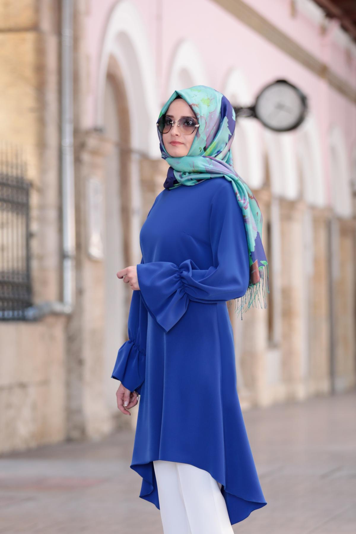 Eflin Tunik Saks FVM202FVM202-SAKSFuval Moda