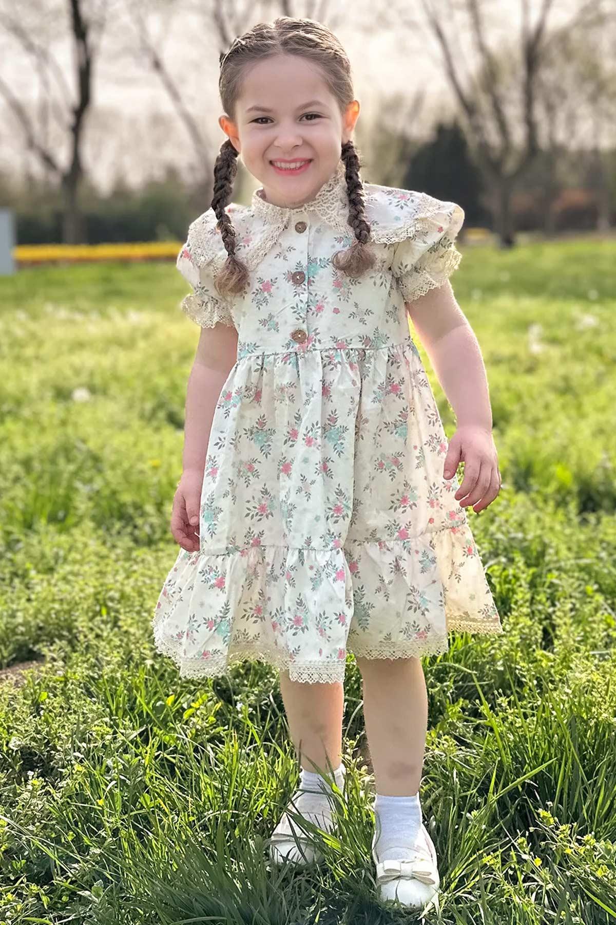 Vintage Elbise Bej MDVK130MDVK130-BEJModaviki