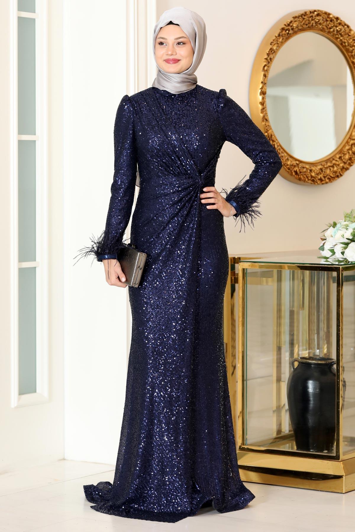 Hüma Abiye Lacivert SN84SN84-LACİVERTSefanisa