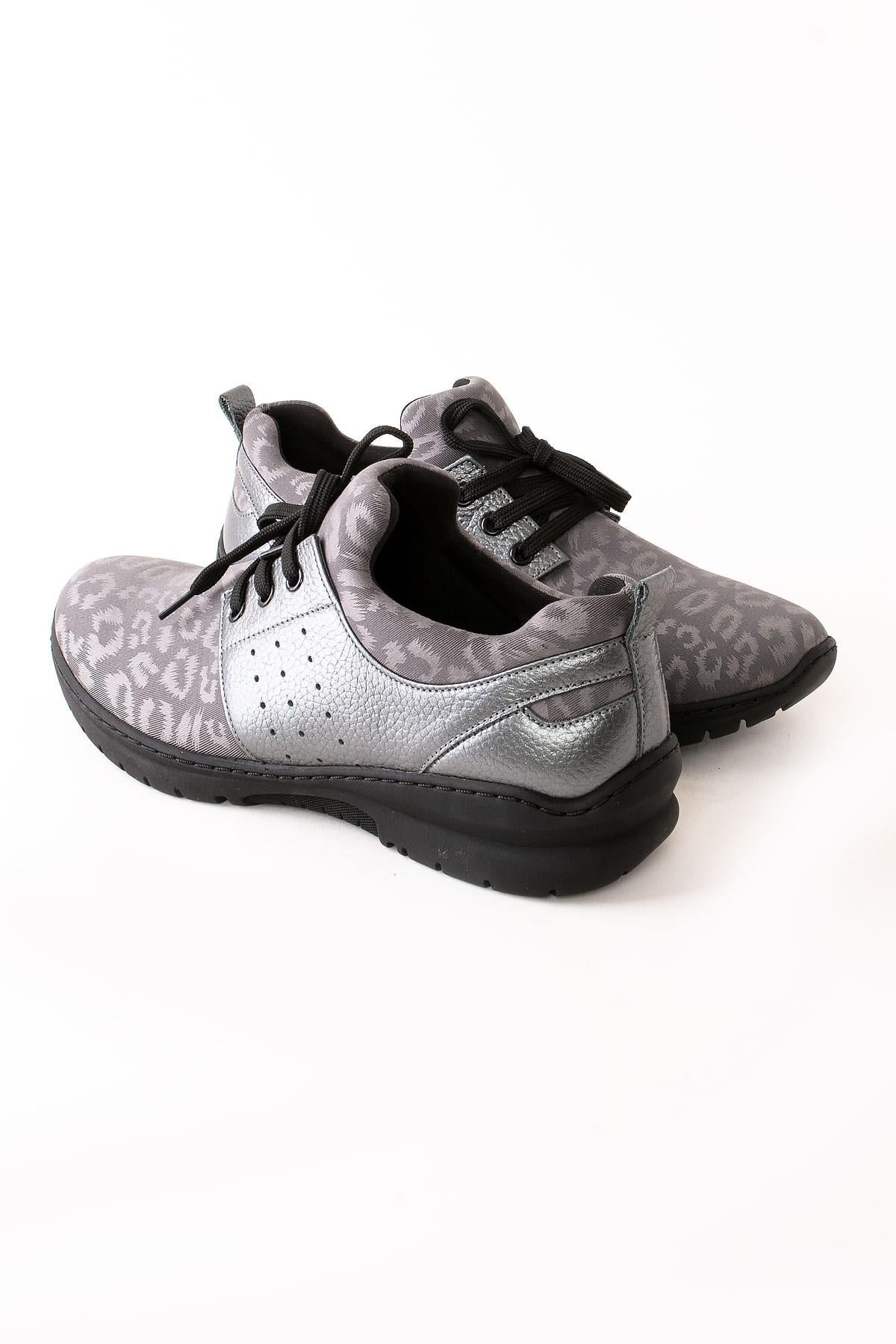 Hakiki Deri Ortopedik Ayakkabı Gri ZND1920