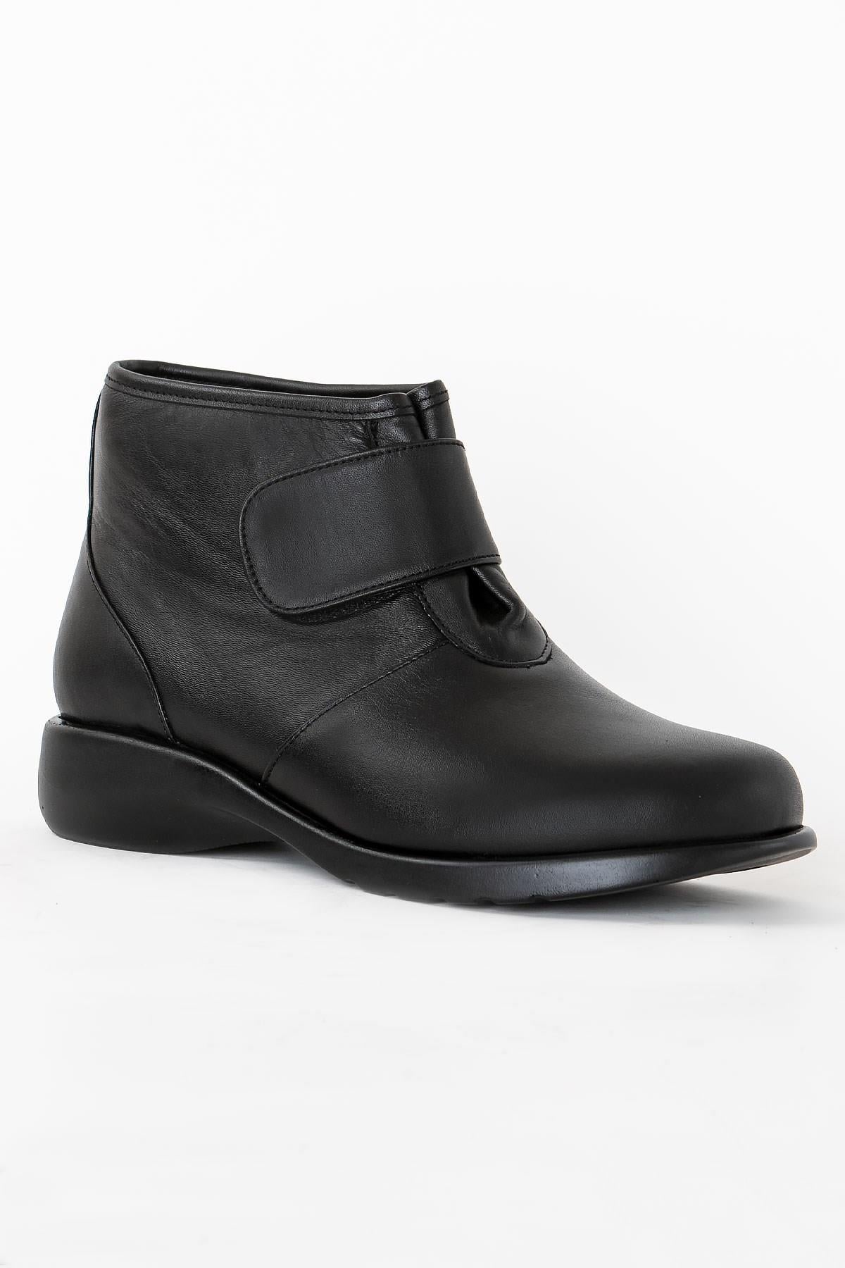 Hakiki - Deri - Ortopedik - Yarım Bot - Siyah - ZND73