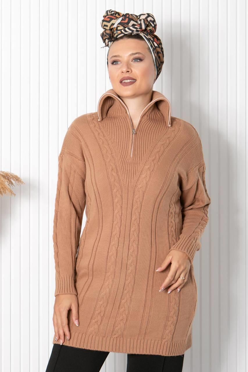 FERMUARLI TRİKO KAZAK34011-CAMELFahima Elite