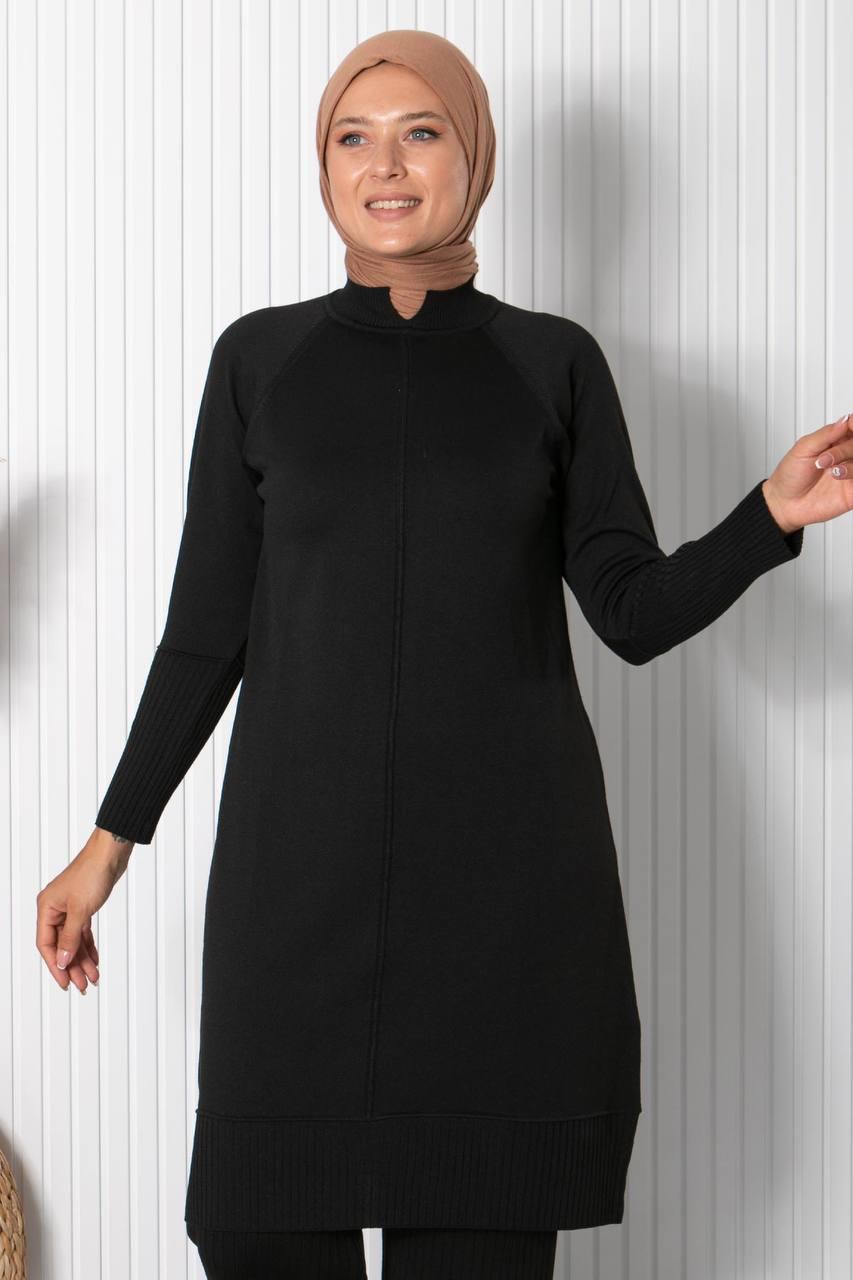 YAKA DETAYLI UZUN TUNİK34106-SİYAHFahima Elite