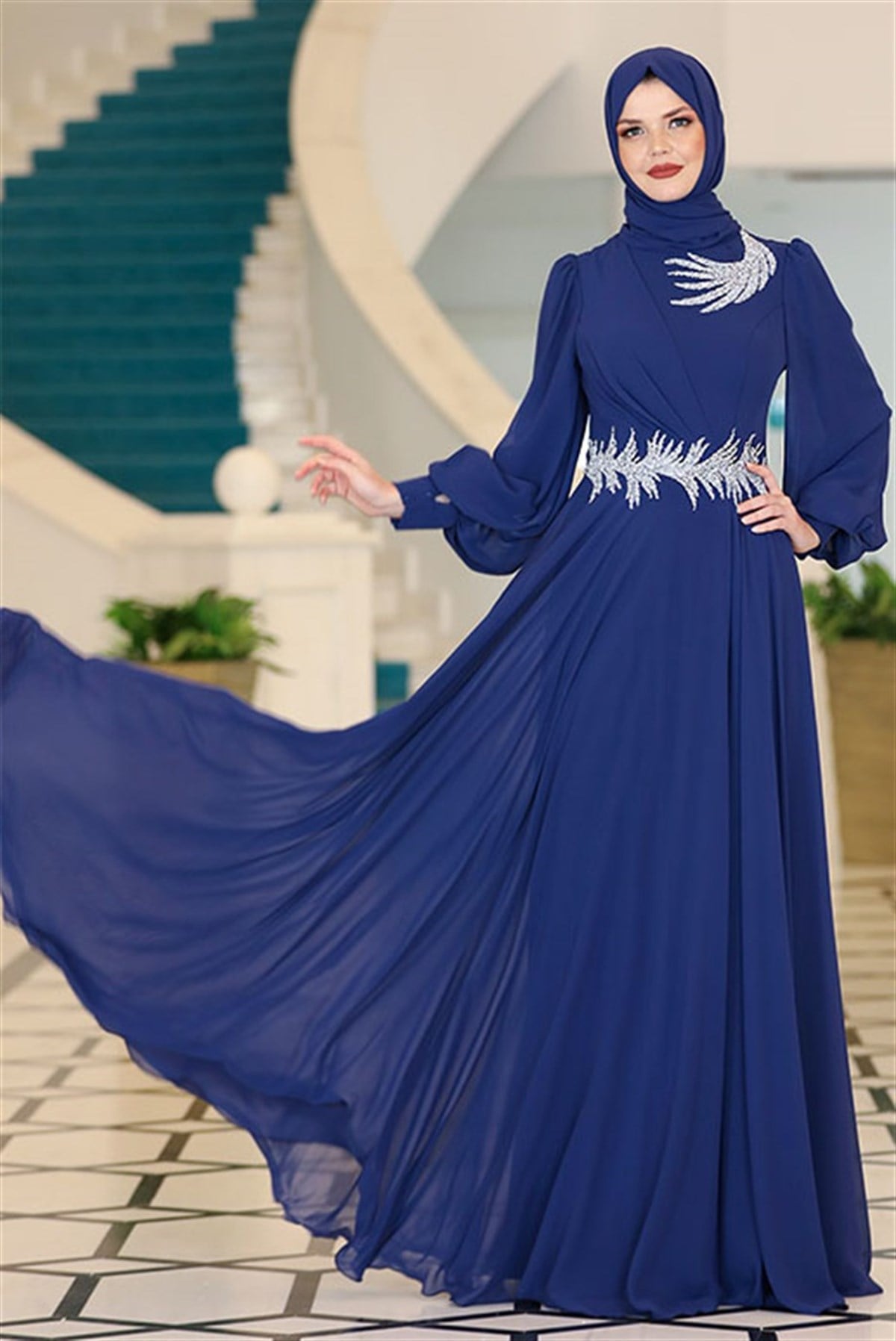 SARMAŞIK ABİYEAHN210-LACİVERTAhunisa