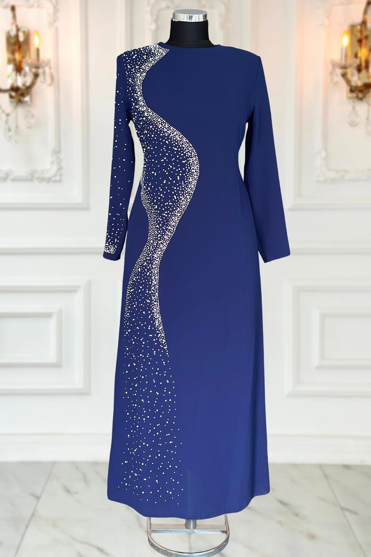 DİDAR TESETTÜR ABİYEAMH1034-LACİVERTAmine Hüma