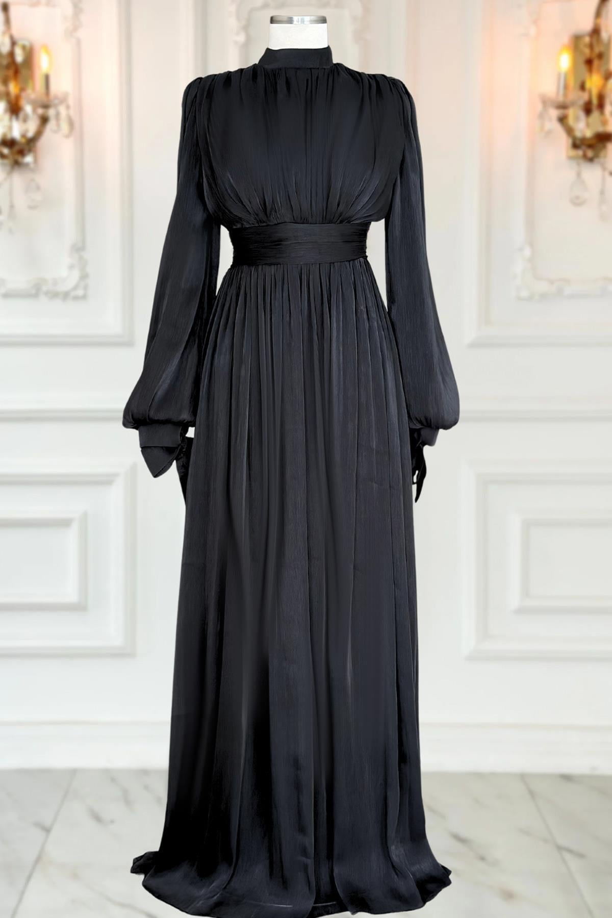 NİDA ABİYE ELBİSEAMH1046-SİYAHAmine Hüma