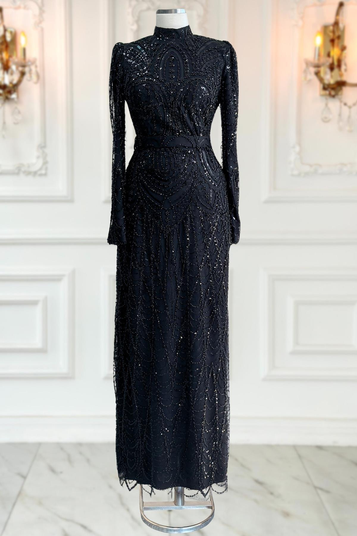 GÜLCE ABİYEAMH1054-SİYAHAmine Hüma