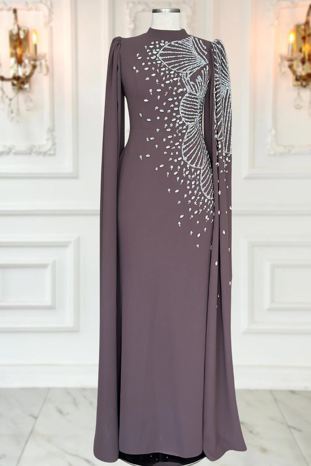 Hüsna Abiye AMH1078-VİZONAmine Hüma