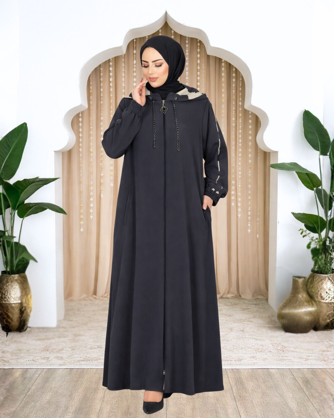 Elif Çıkarılabilir Kapüşonlu FeraceAMH1148-AntrasitAmine Hüma