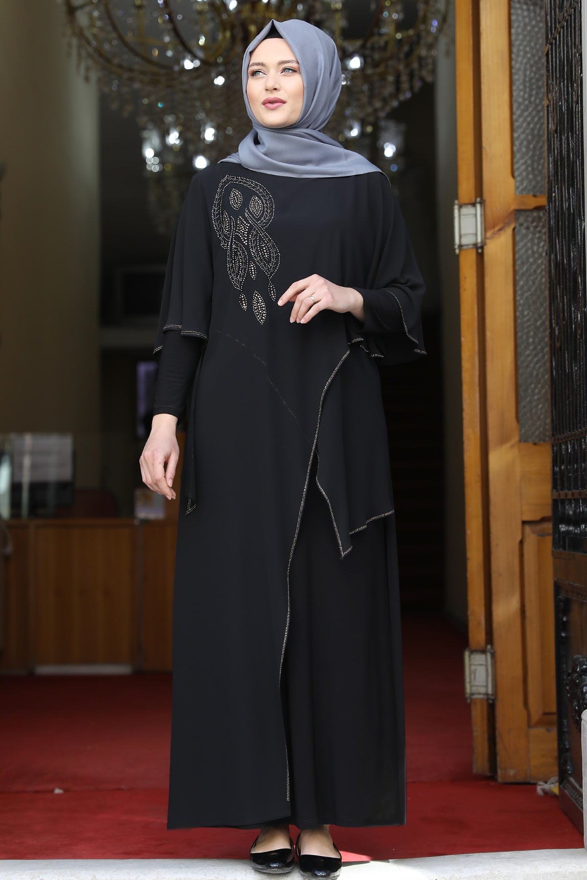 Aylin  Abiye Siyah AMH620