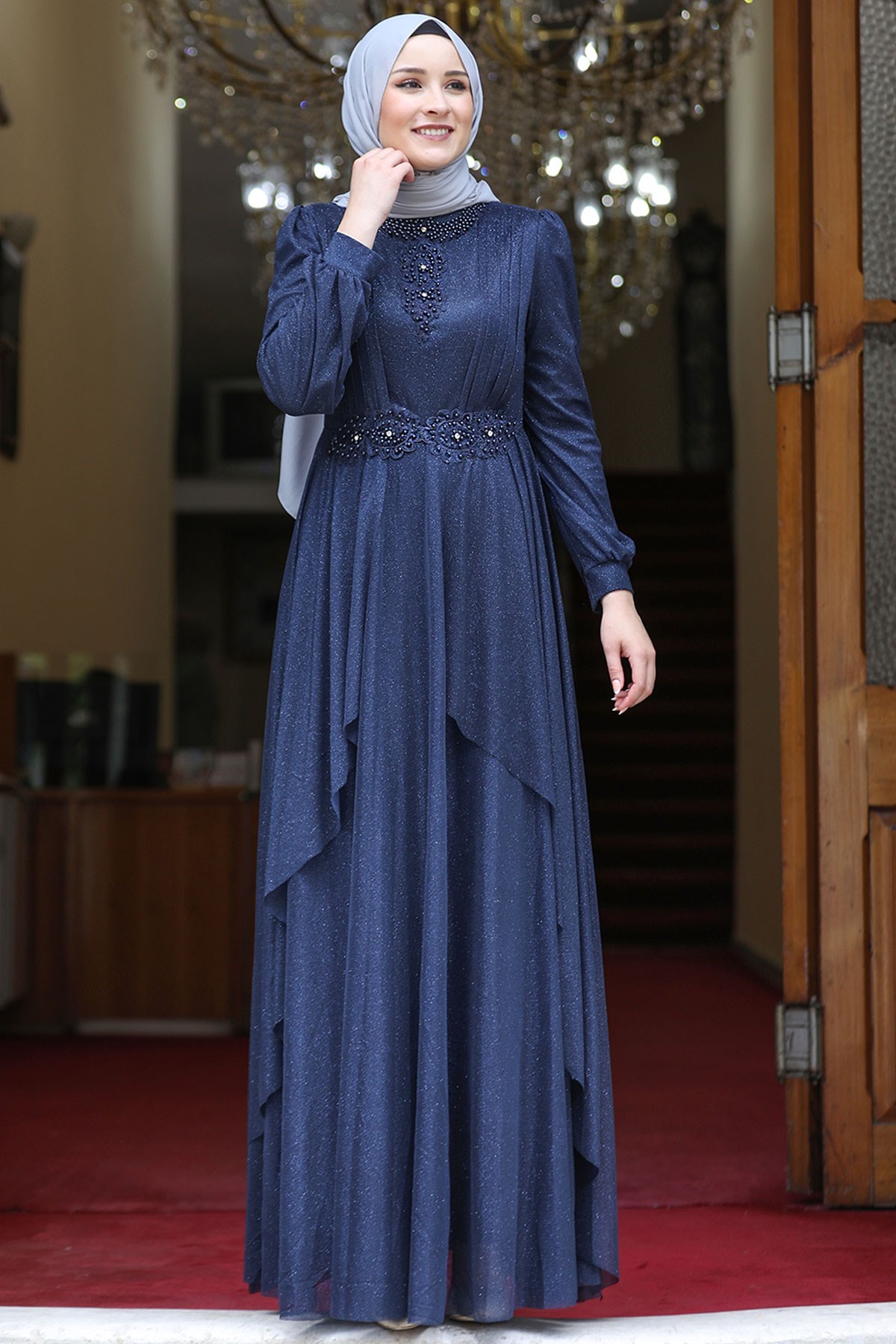 MİHRİMAH ABİYEAMH802-LACİVERTAmine Hüma