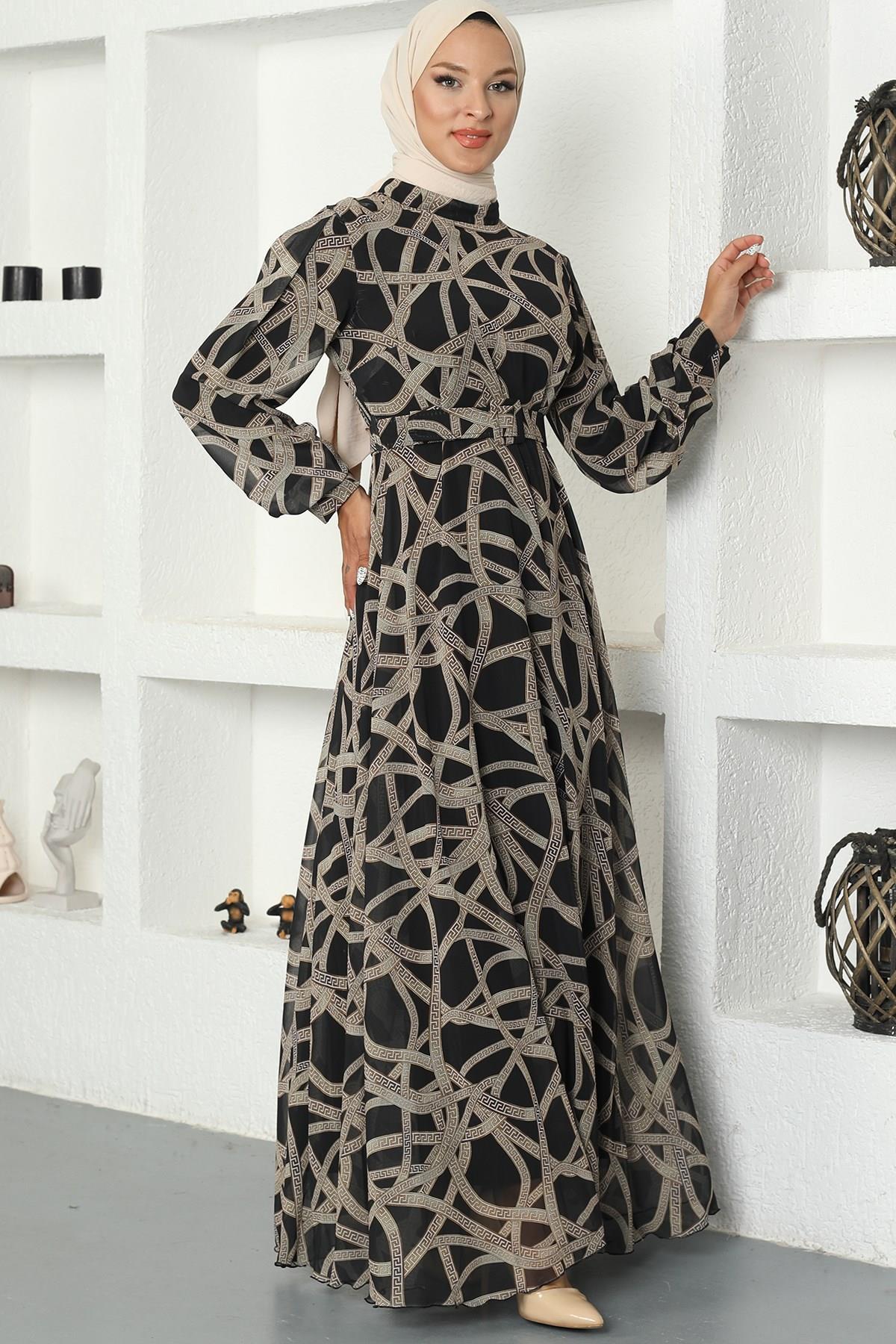 DİLAN ELBİSEAMH828-SİYAHAmine Hüma