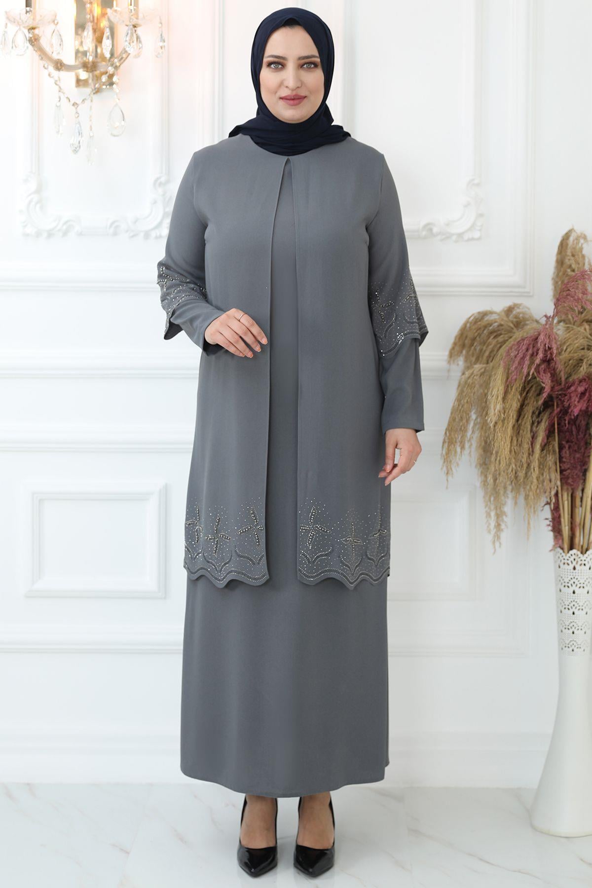 YILDIZ ABİYE ELBİSEAMH840-GRİAmine Hüma