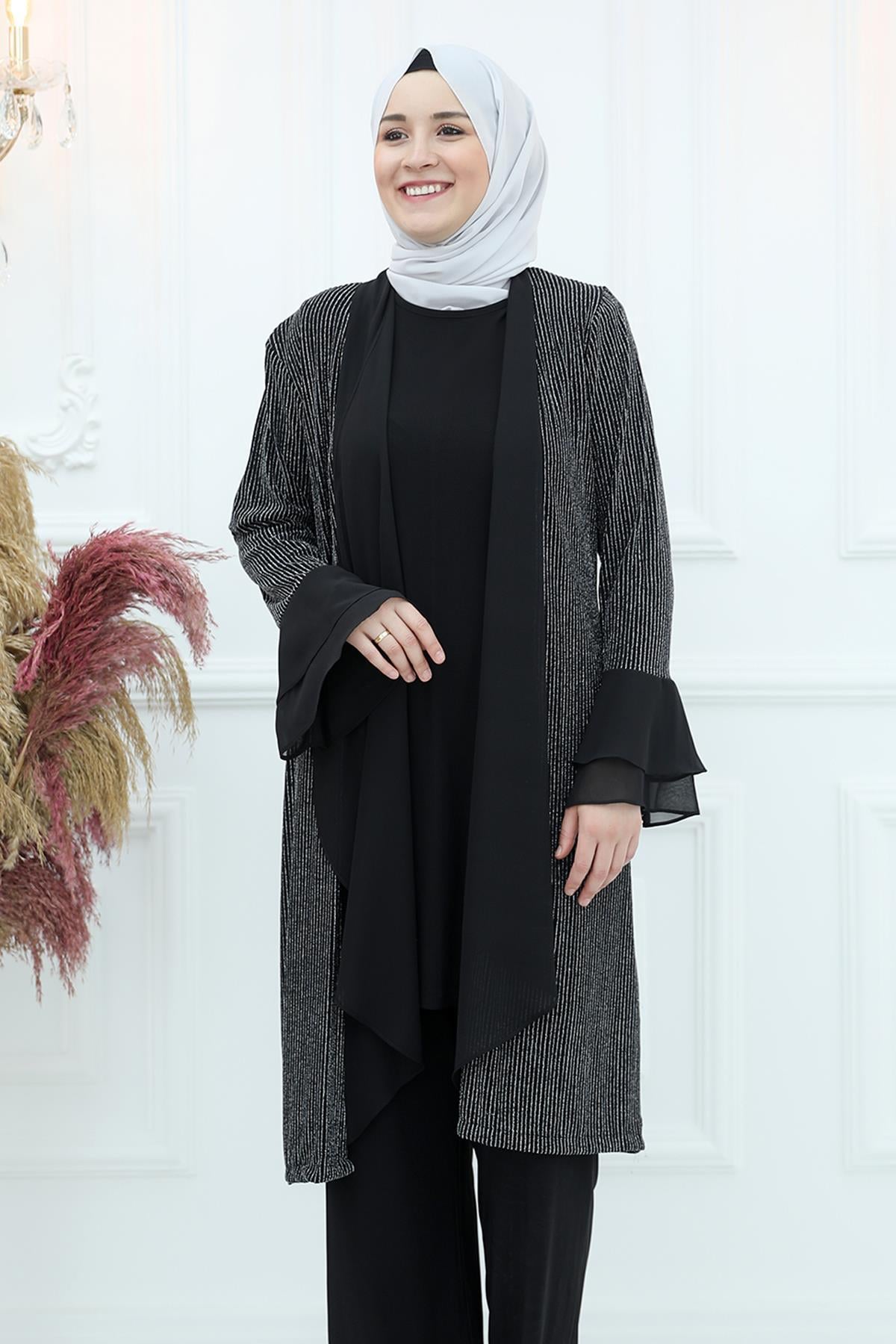 EZGİ SİMLİ ABİYE TAKIMAMH880-SİYAHAmine Hüma