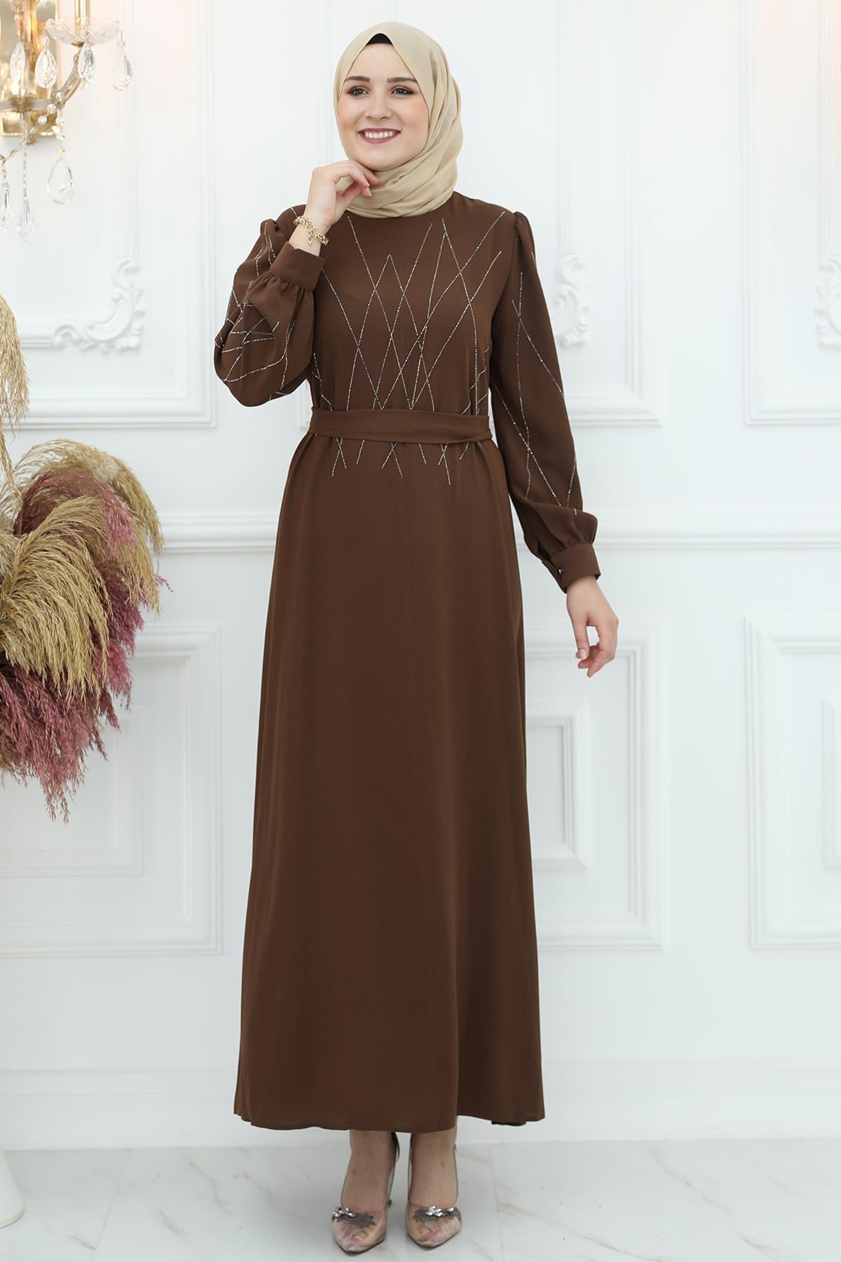 YASEMİN ABİYEAMH916-KAHVERENGİAmine Hüma