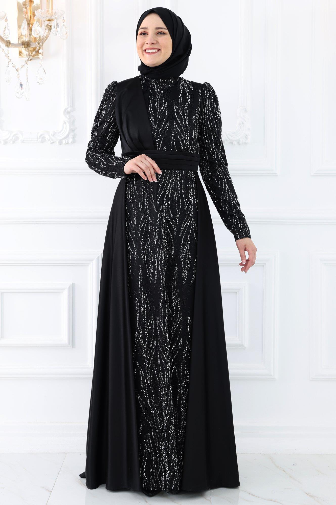 BÜRDE ABİYEAMH970-SİYAHAmine Hüma