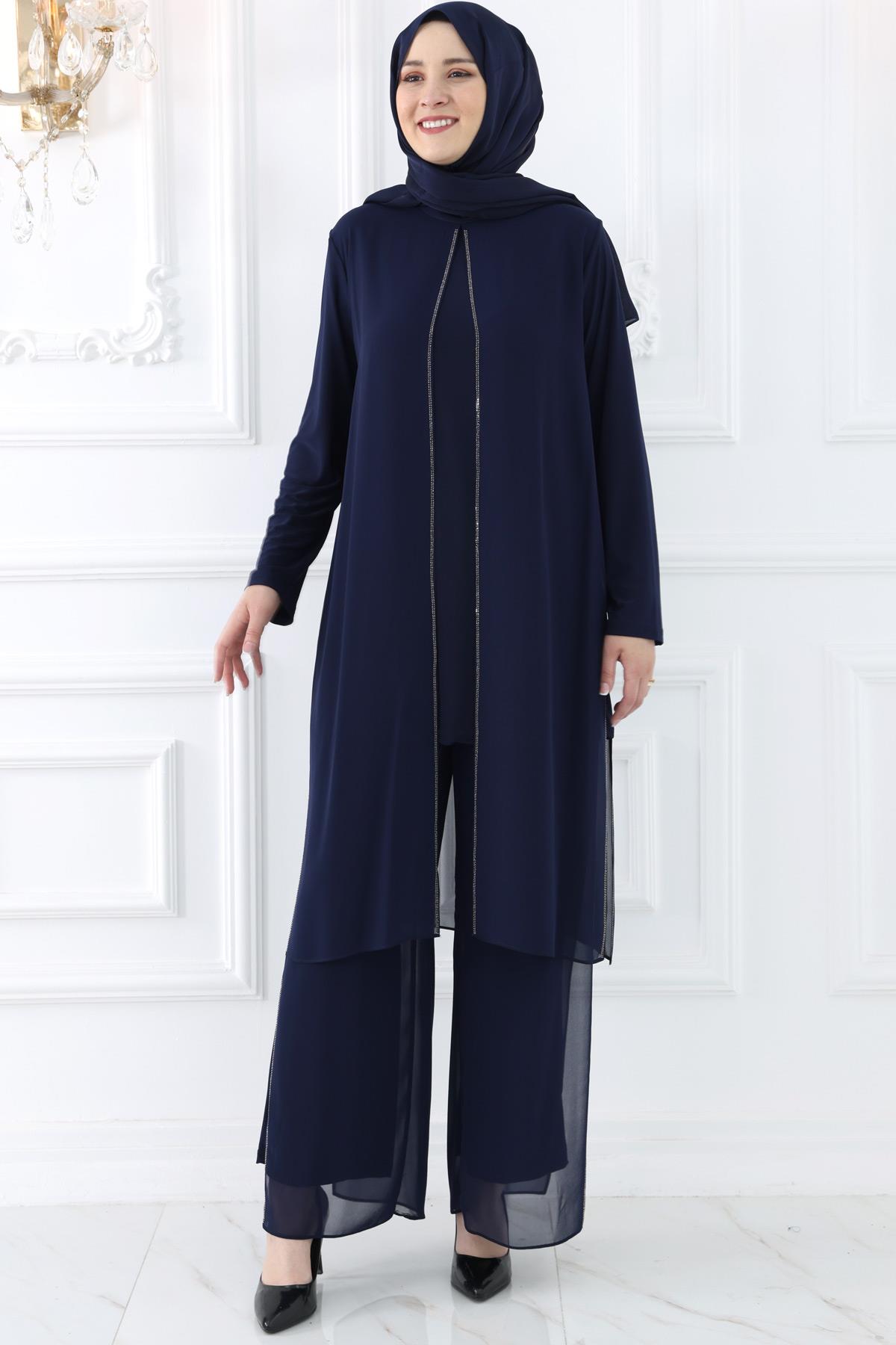 Ayça İkili Abiye Takım Lacivert AMH978AMH978-LACİVERTAmine Hüma
