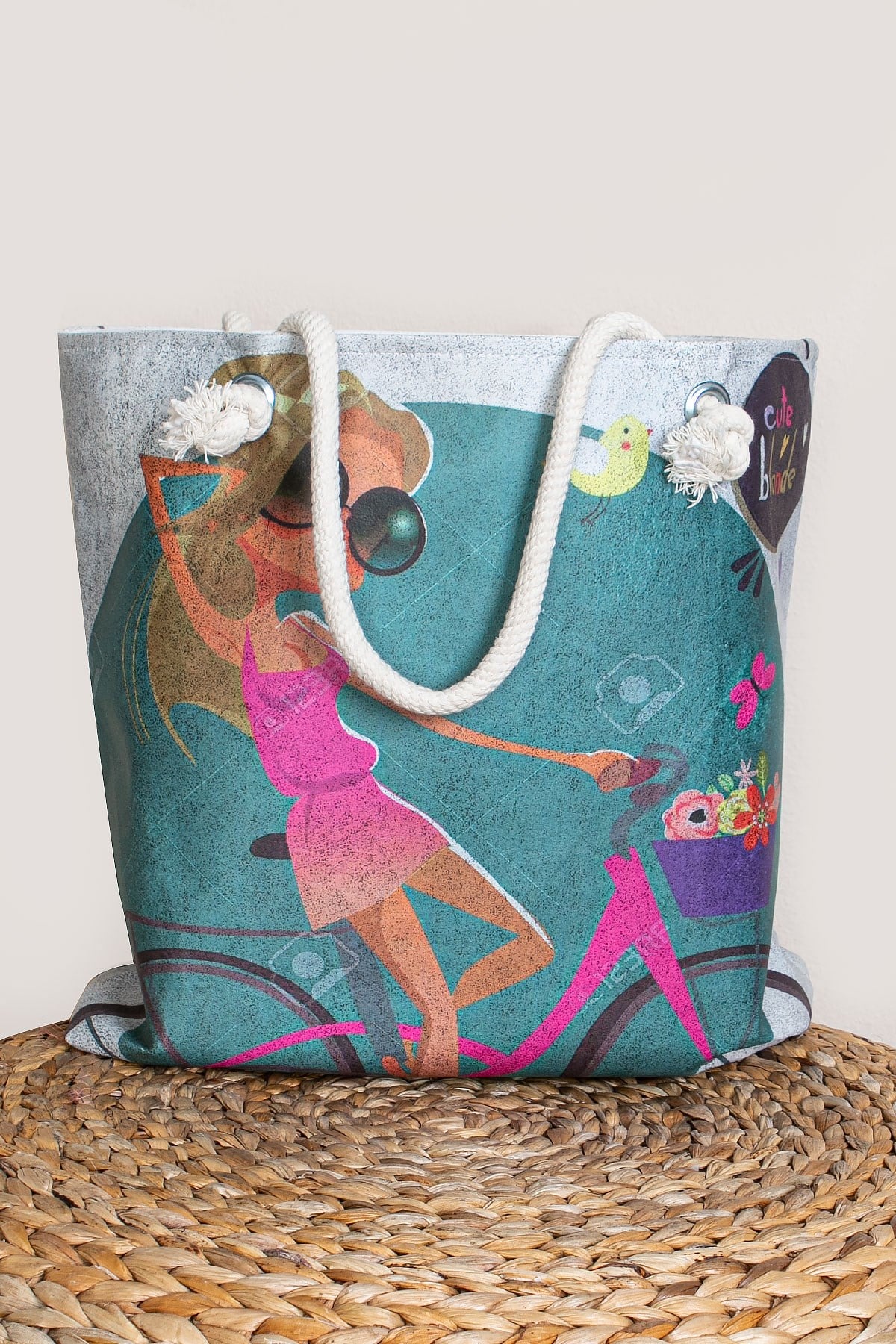 BEZ ÇANTA BİSİKLET DESENLİ CNT07