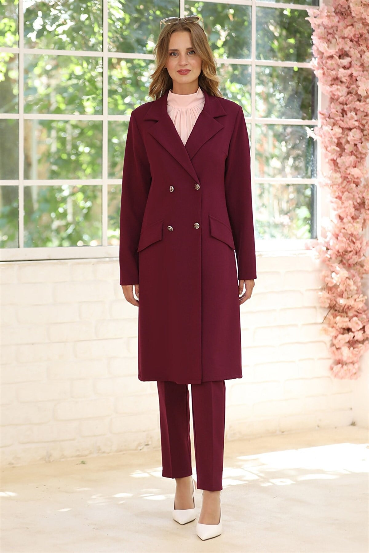 ZARİF CEKET TAKIMELB32-MÜRDÜMElben