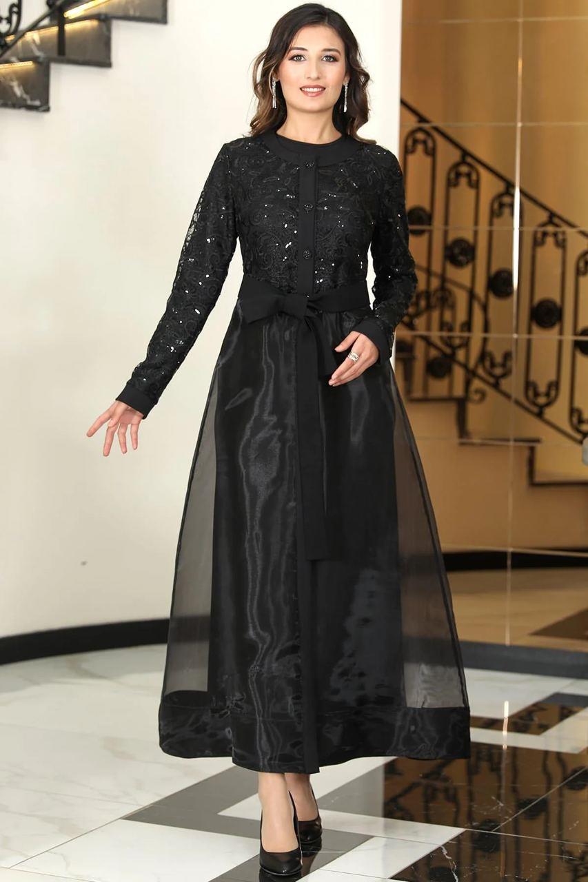 ORKİDE ABAYA TAKIMELB64-SİYAHElben