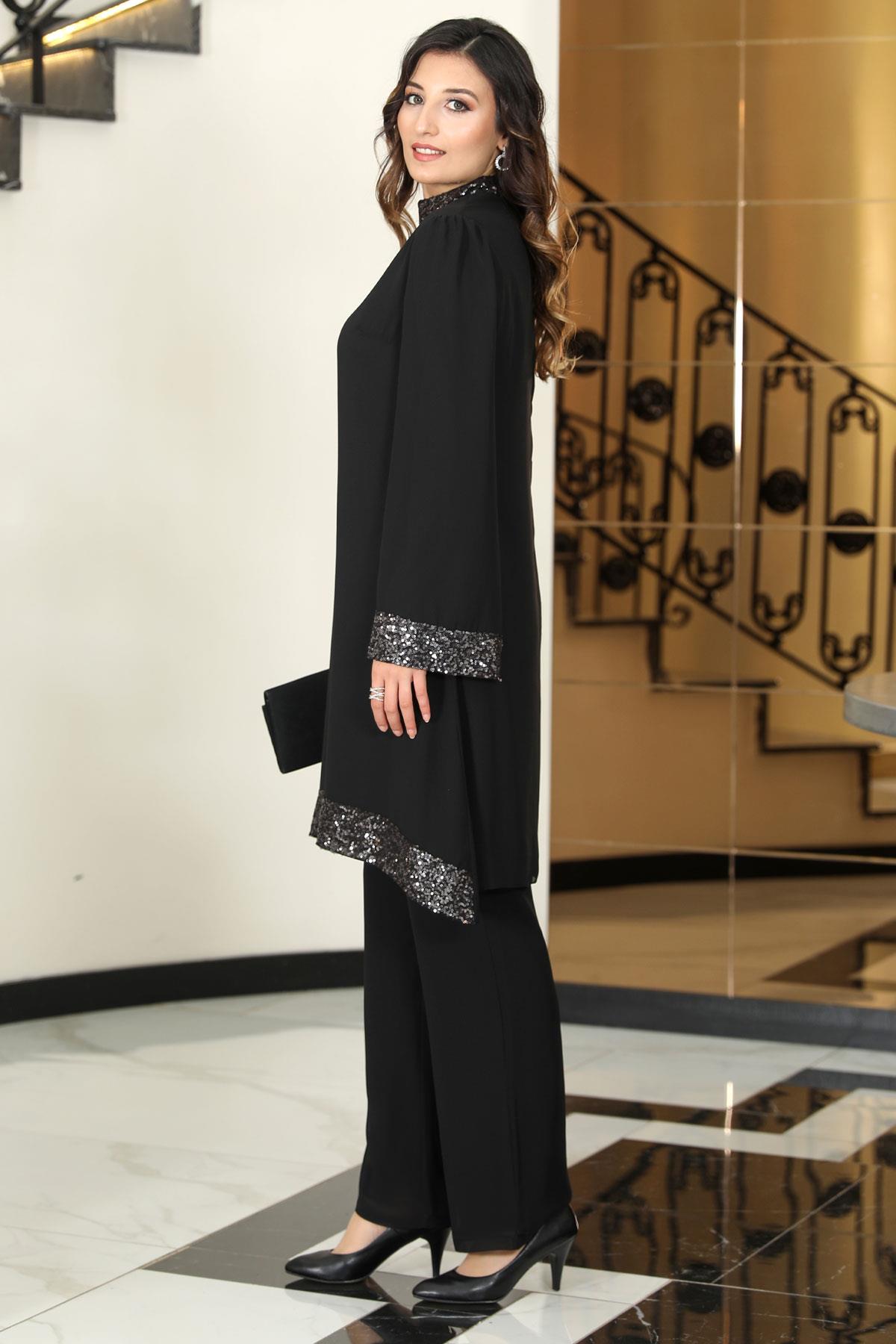 Pantalon Tunique En Soie Tailleur Pantalon Tunique En Mousseline