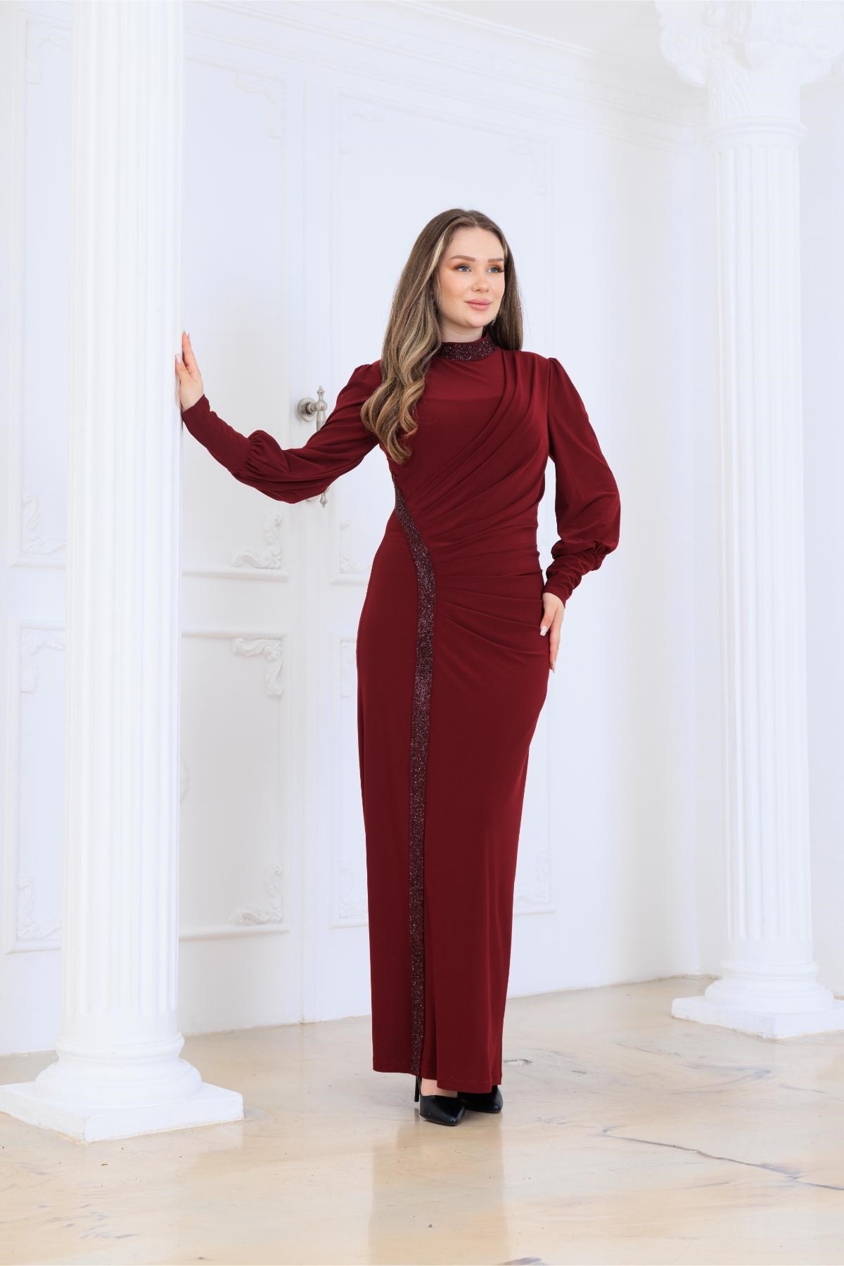 Eleni Abiye Elbise ELB88ELB88-BordoElben