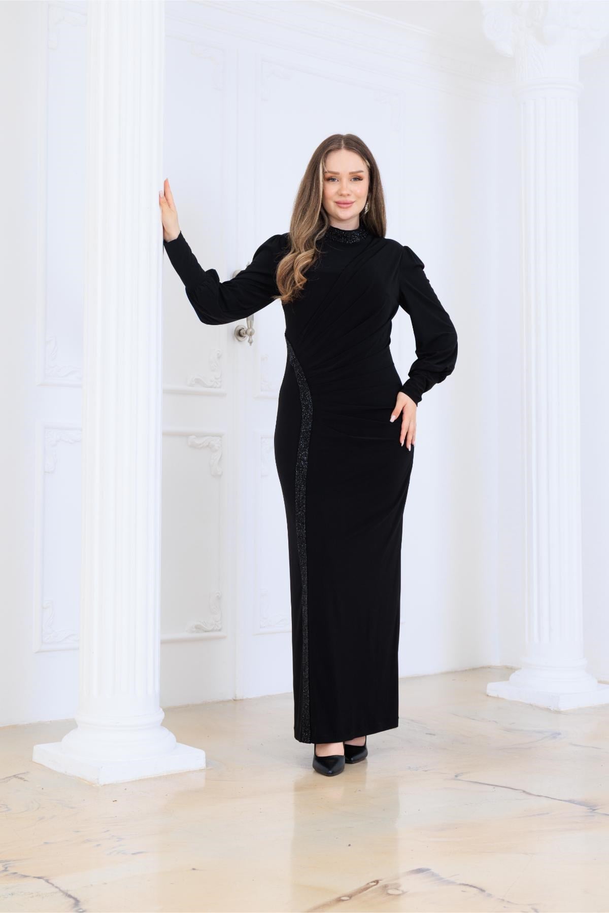 Eleni Abiye Elbise Siyah ELB88ELB88-SiyahElben