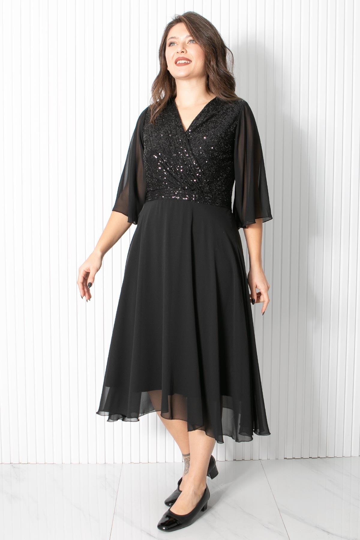 Pul Payet Detaylı Abiye Siyah FHM910FHM910-SİYAHFahima