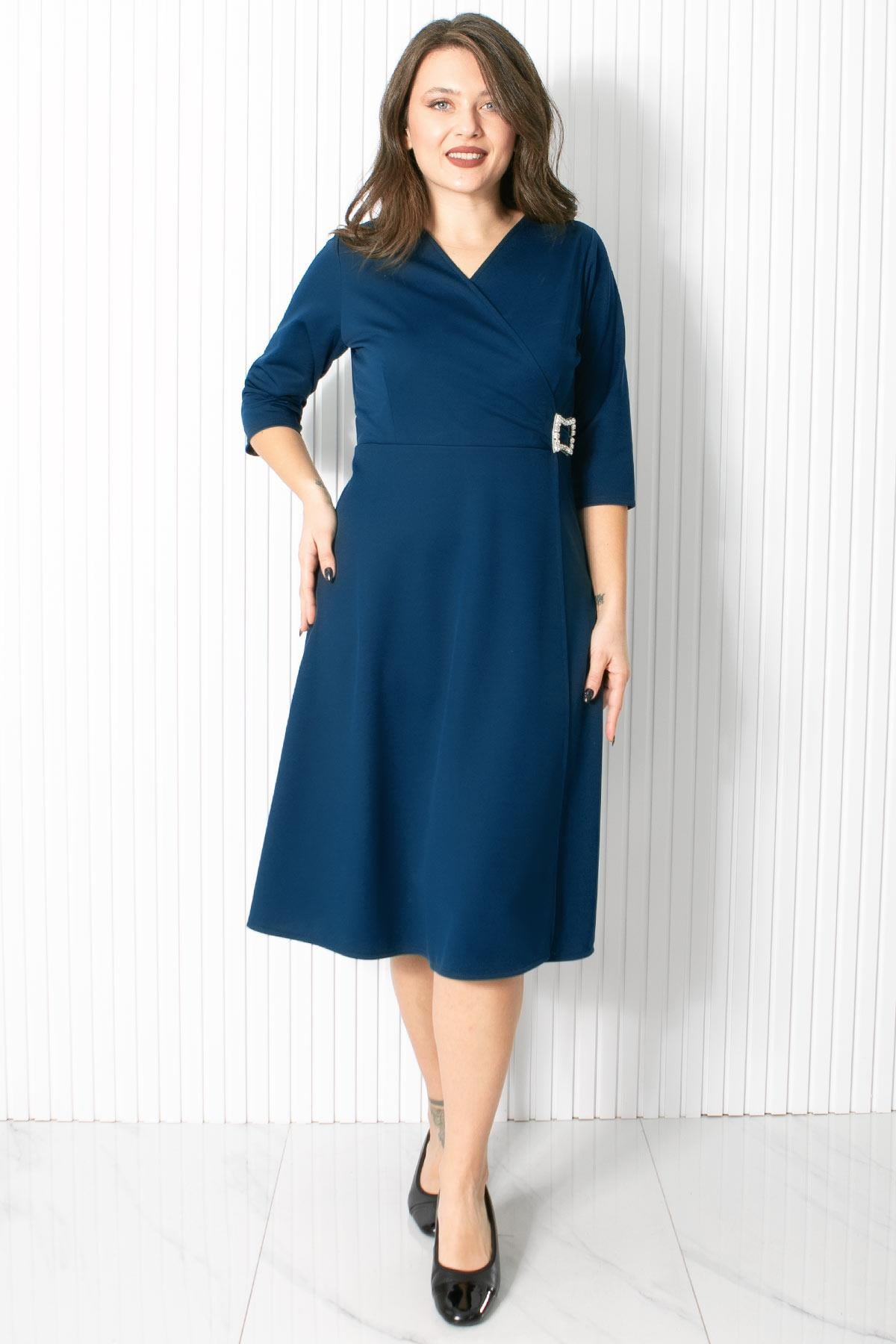 BROŞ DETAYLI ABİYEFHM912-LACİVERTFahima