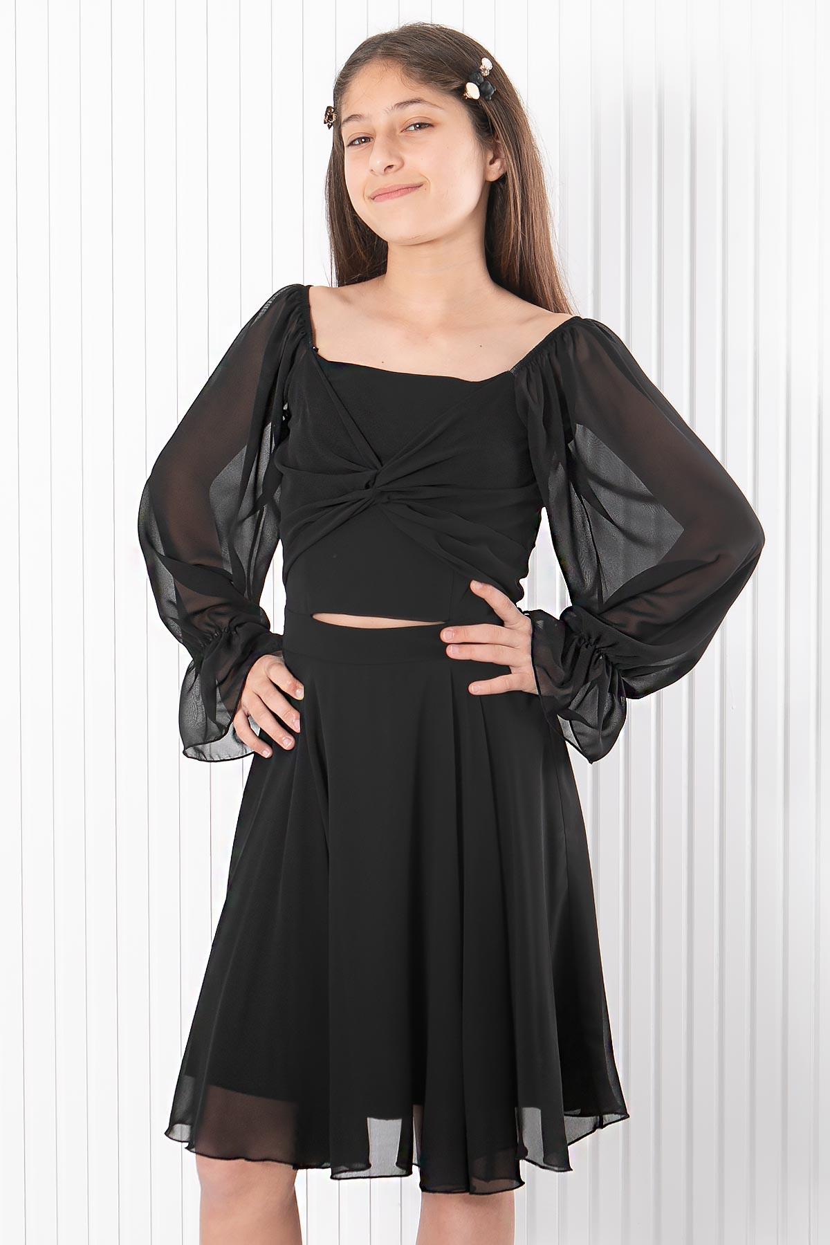 Robe noire mousseline sale