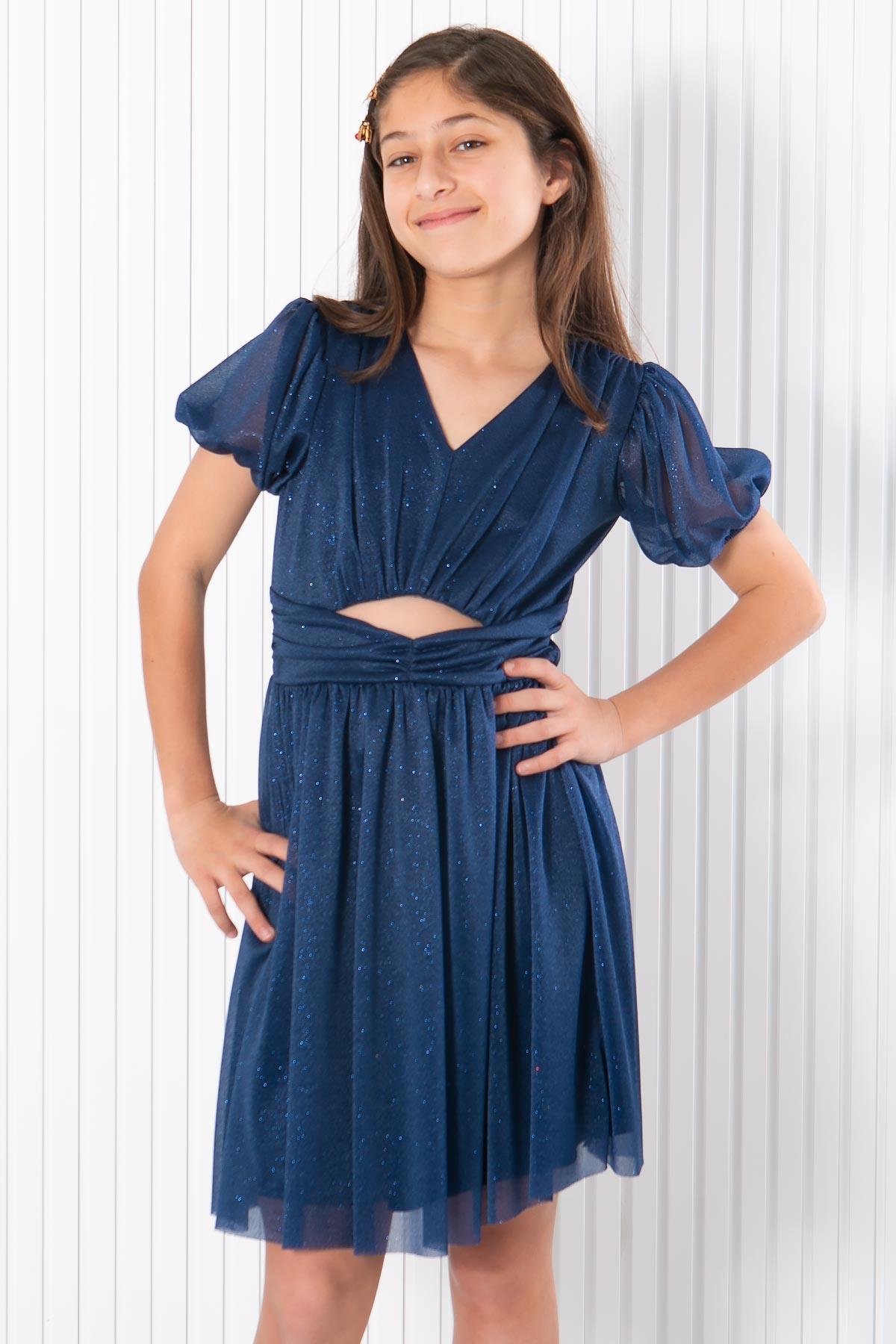 SİMLİ TÜL ABİYEFHM936-LACİVERTFahima