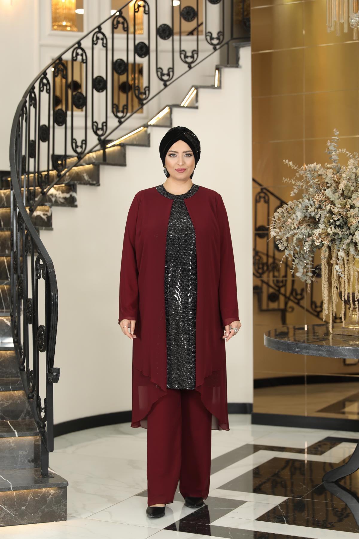 DİLA İKİLİ TAKIMFVM2004-BORDOFuval Moda