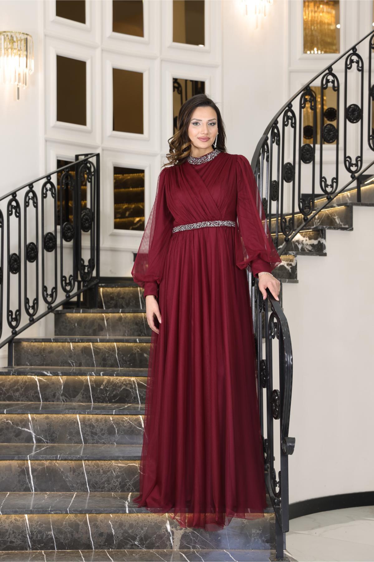 SENA ABİYEFVM210-BORDOFuval Moda