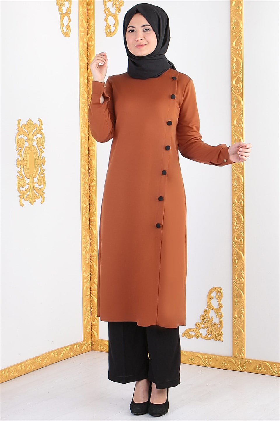 Hanım Tunik Pantolon Takım Kiremit FHM439