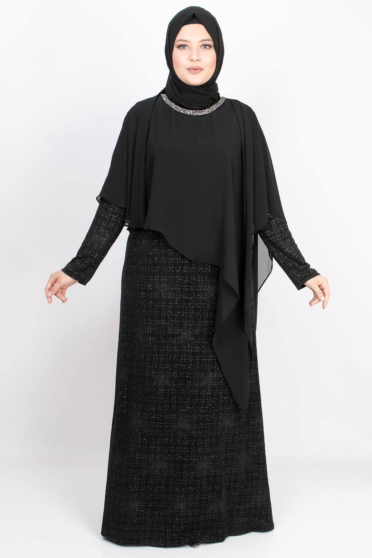 SİMLİ ABİYE ELBİSEMDA2115-SİYAHMDA
