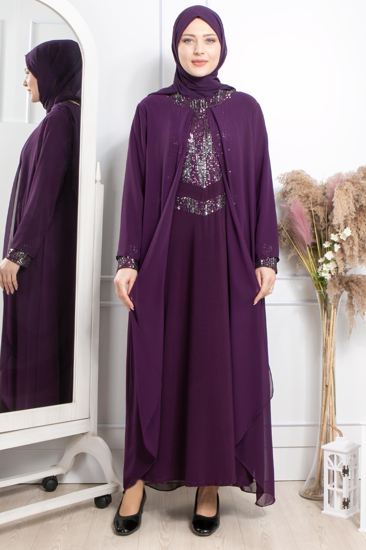 PUL PAYET İŞLEMELİ ABİYEMDA2305-MÜRDÜMMDA