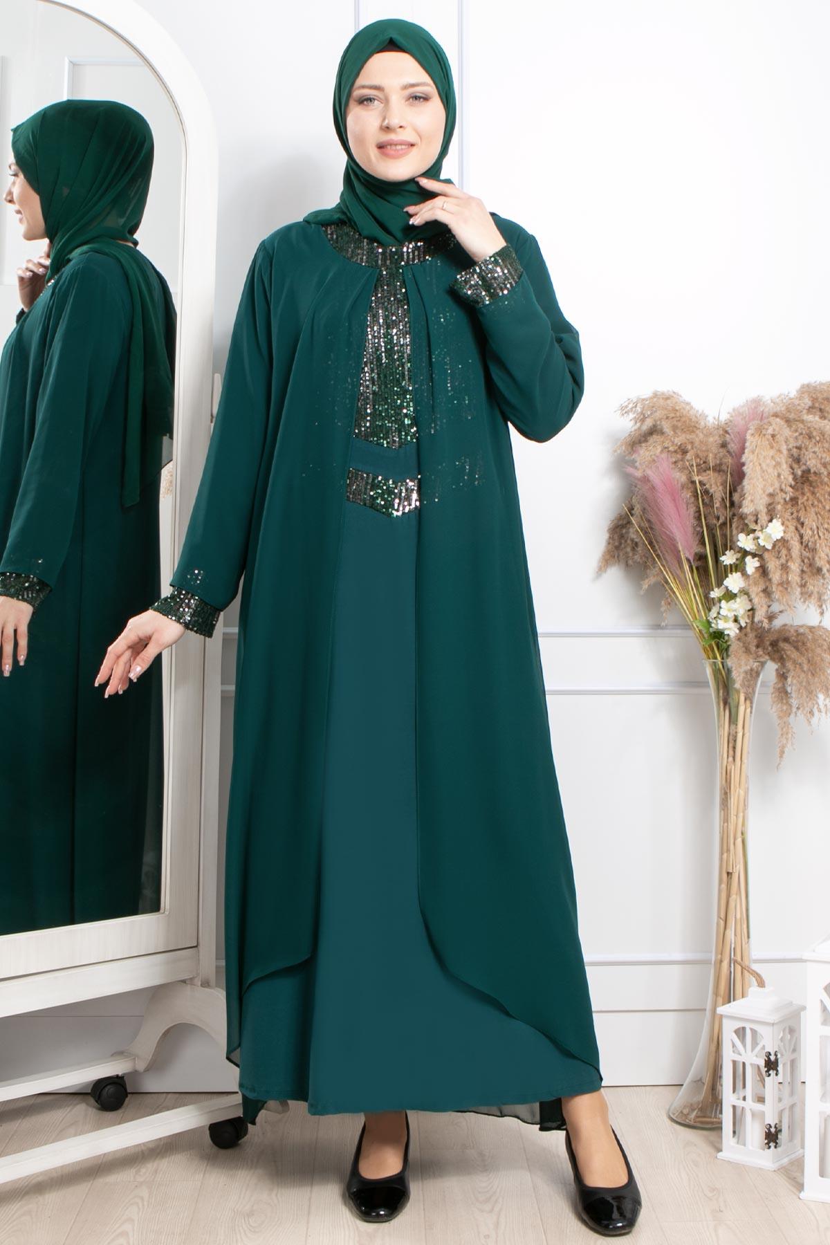 PUL PAYET İŞLEMELİ ABİYEMDA2305-ZÜMRÜTMDA